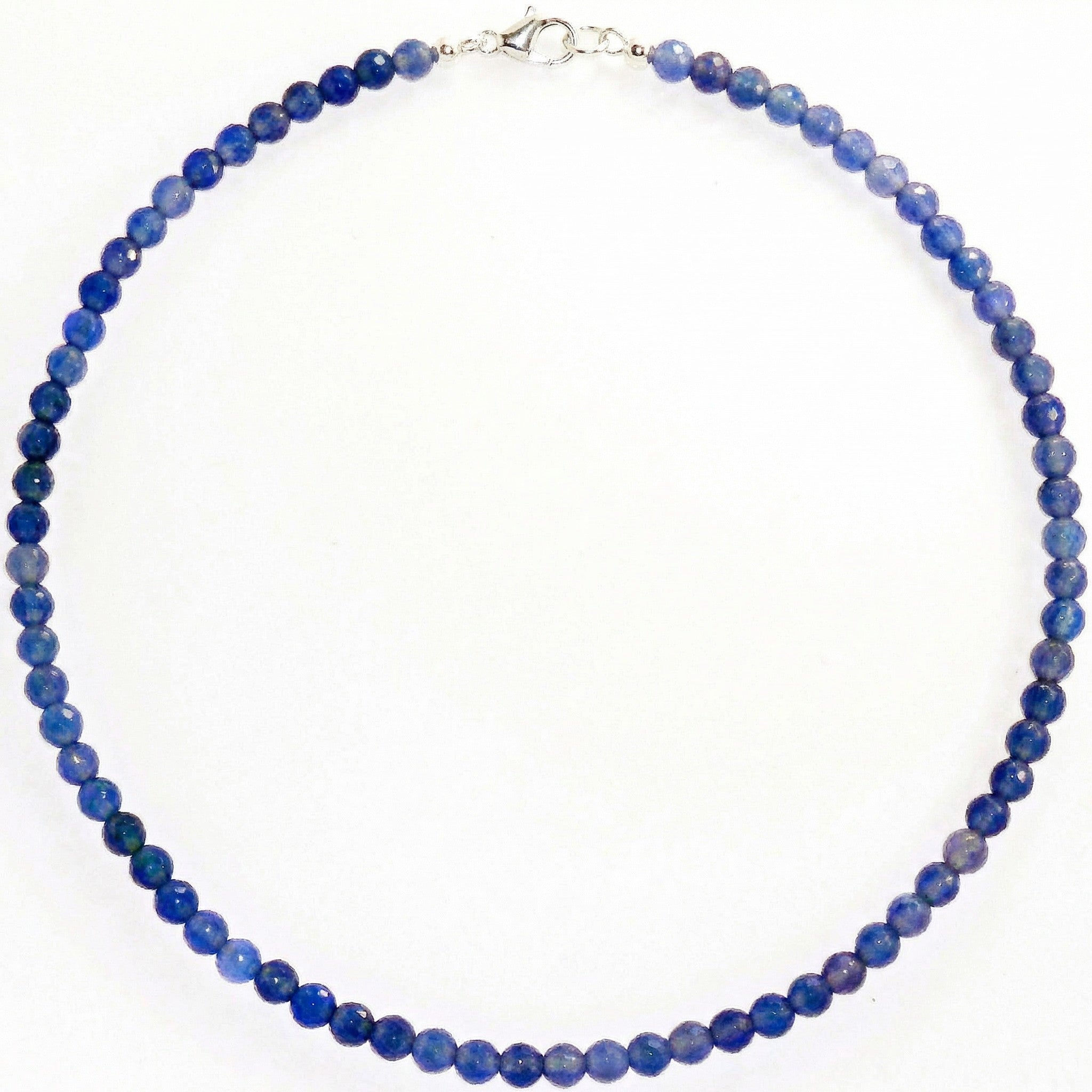 Blaue Achat Halskette 6mm facettiert