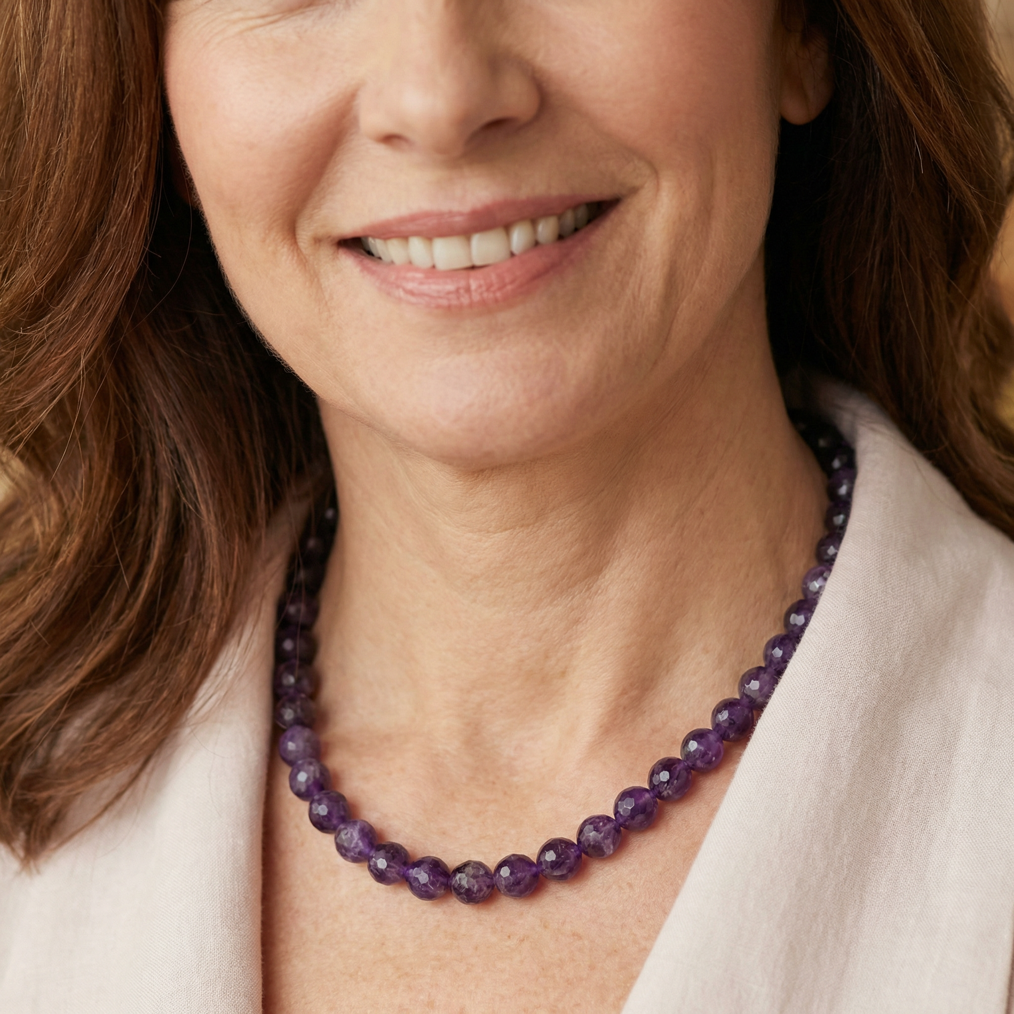 Facettierte Amethyst Halskette
