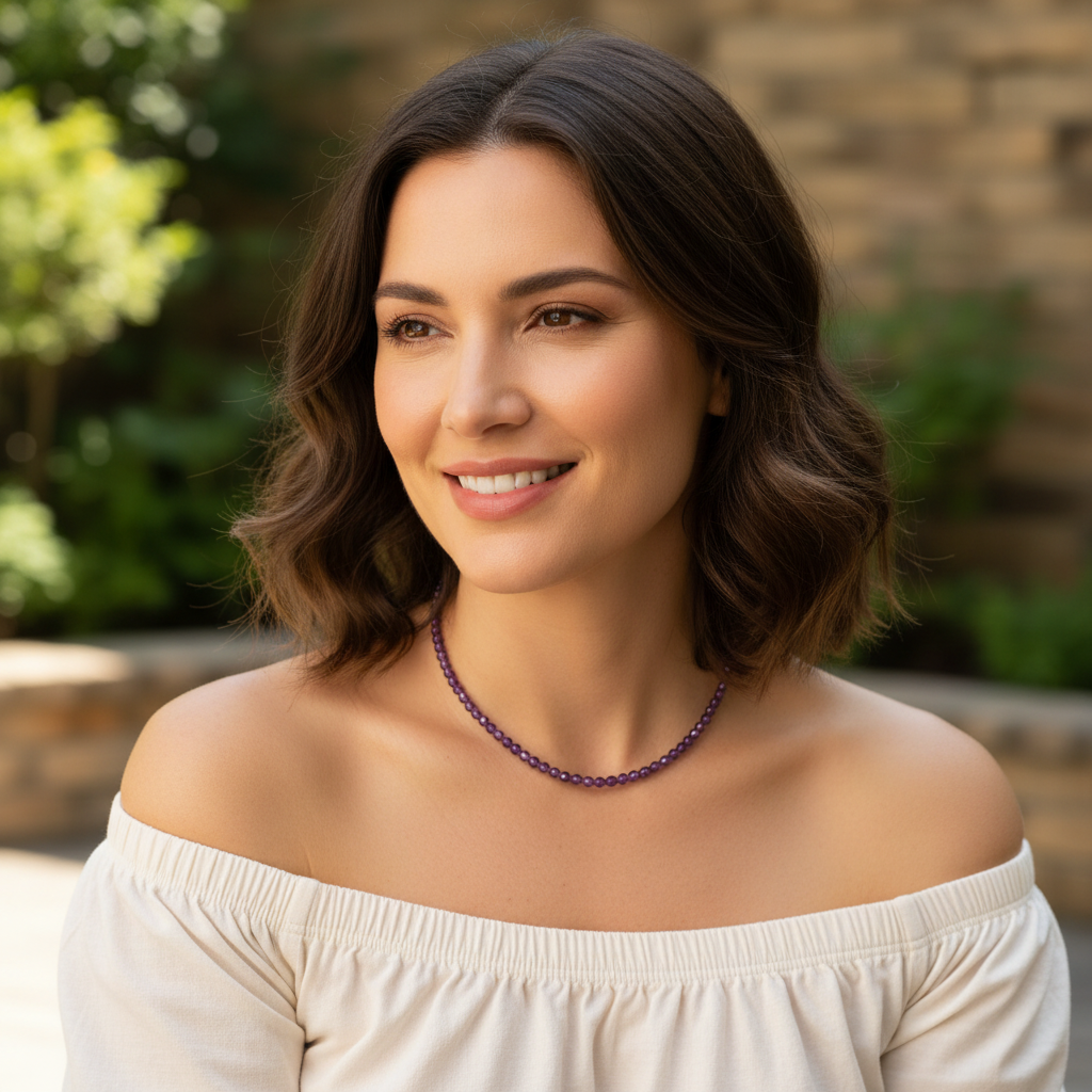 Fein facettierte Amethyst Halskette