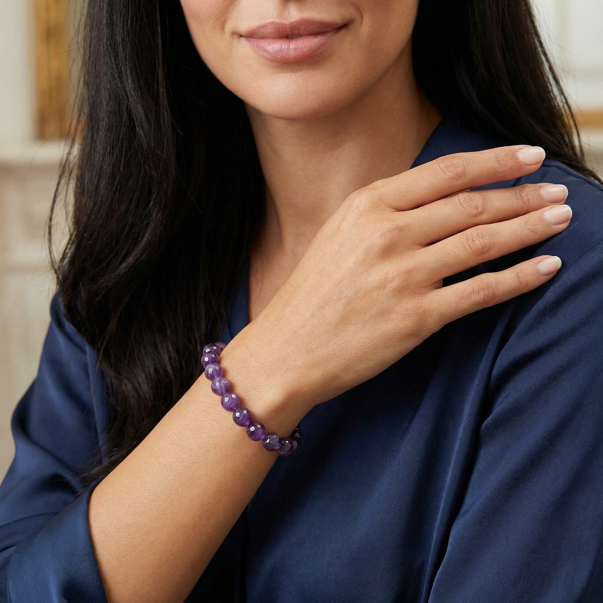 Facettiertes Amethyst Armband 8mm