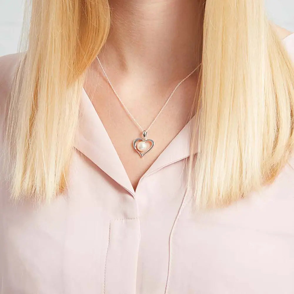 Anhänger Perle in Silber-Herz