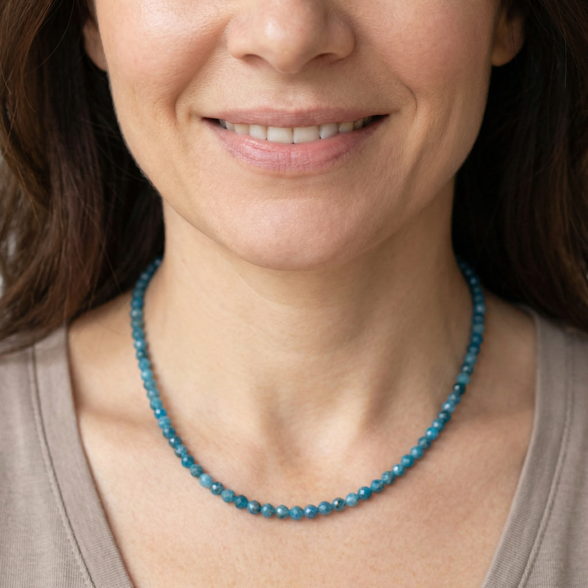 Facettierte Apatit Halskette 4mm