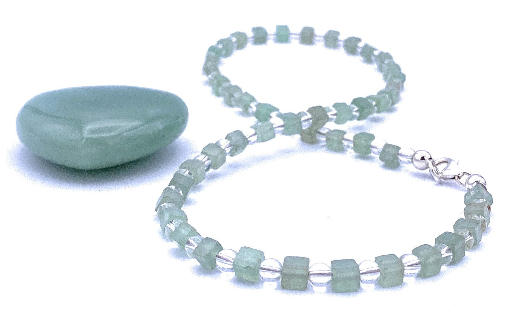 Aventurin Halskette mit Bergkristall