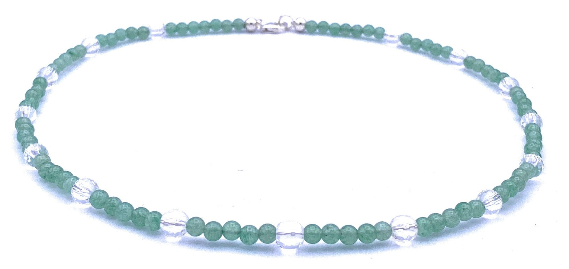 Aventurin Kugel Halskette 4mm mit Bergkristall