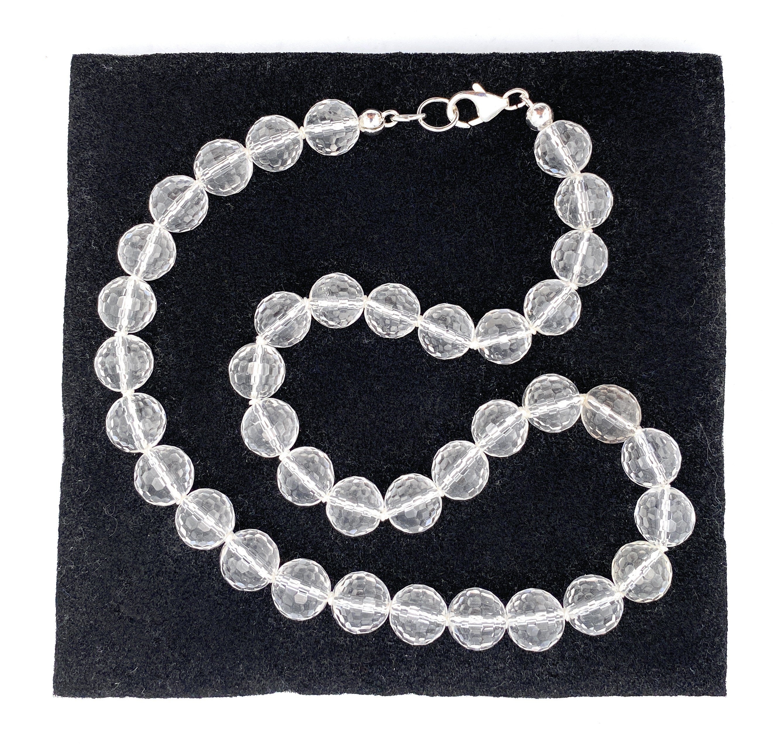 Facettierte Bergkristall Halskette 10mm