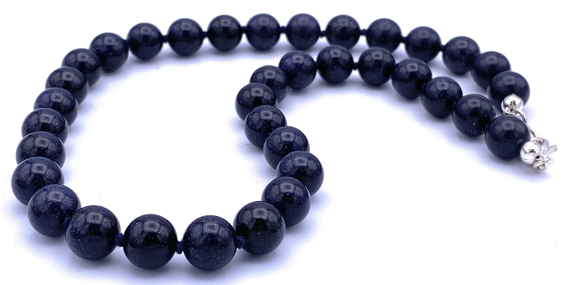 Blaufluss Kugel Halskette 10mm