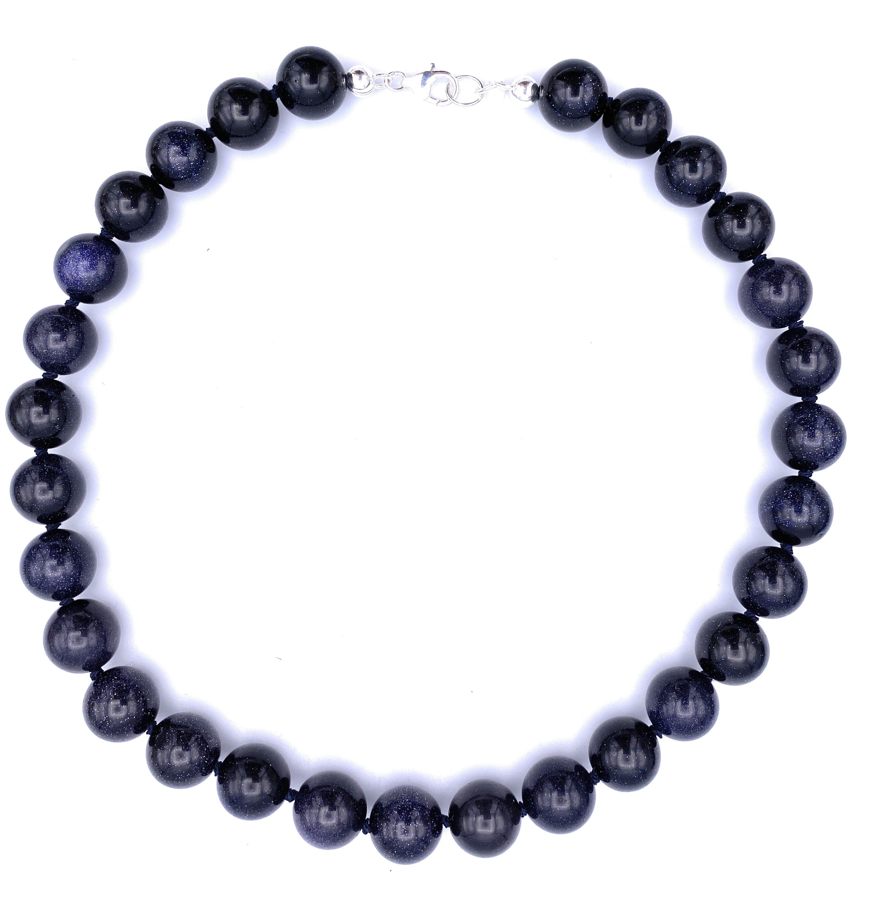 Blaufluss Kugel Halskette 14mm