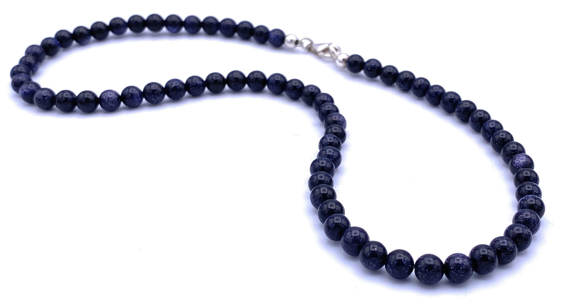 Blaufluss Kugel Halskette 6mm