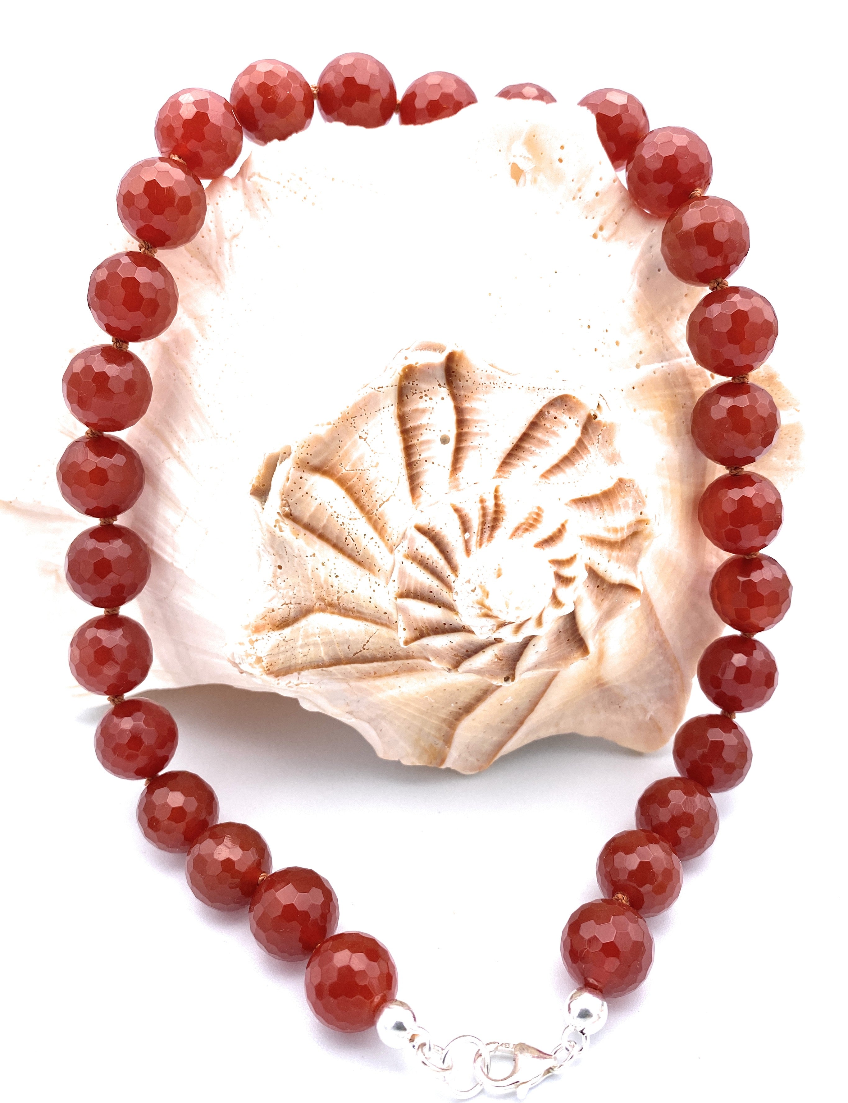 Facettierte Carneol Halskette 10mm