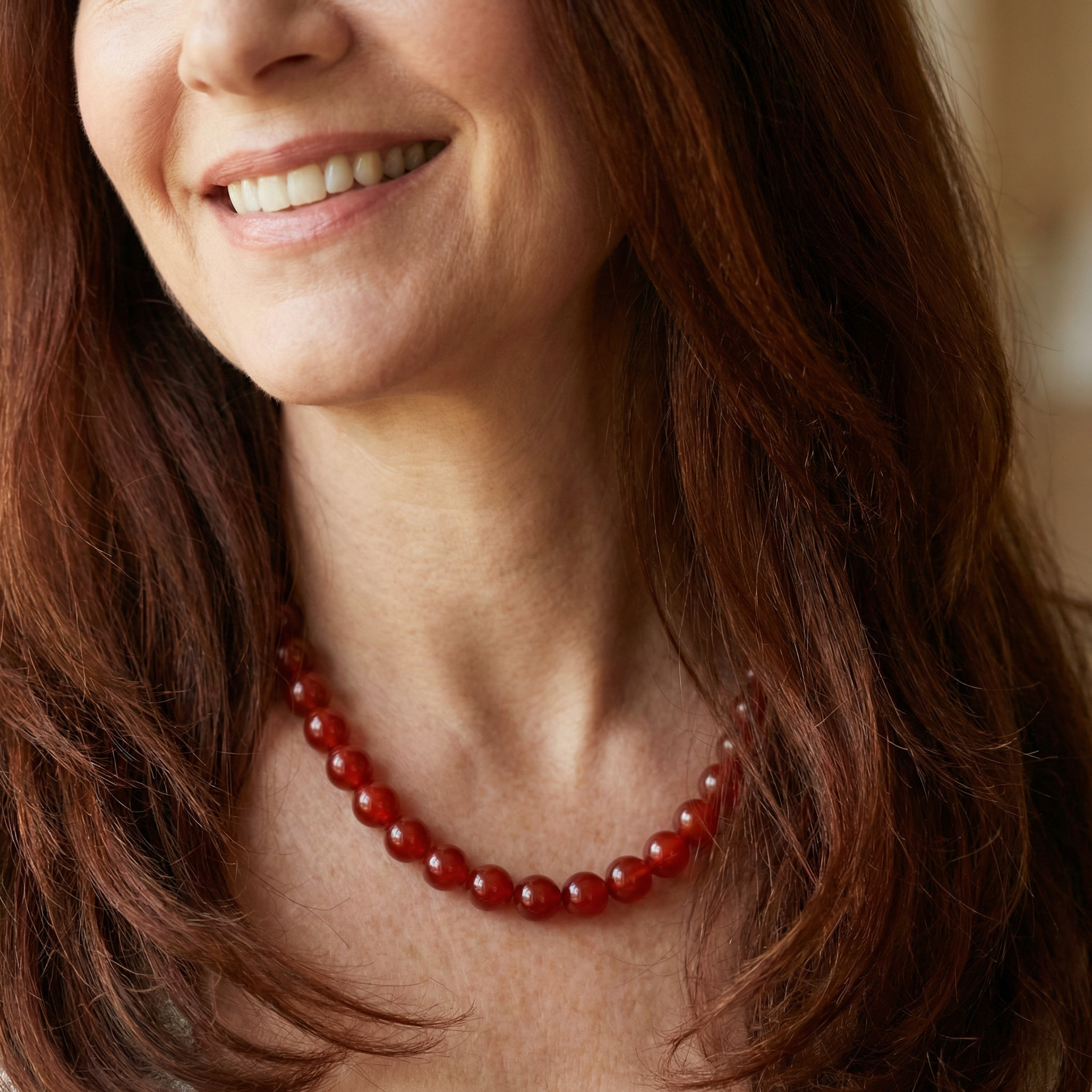 Carneol Kugel Halskette 10mm