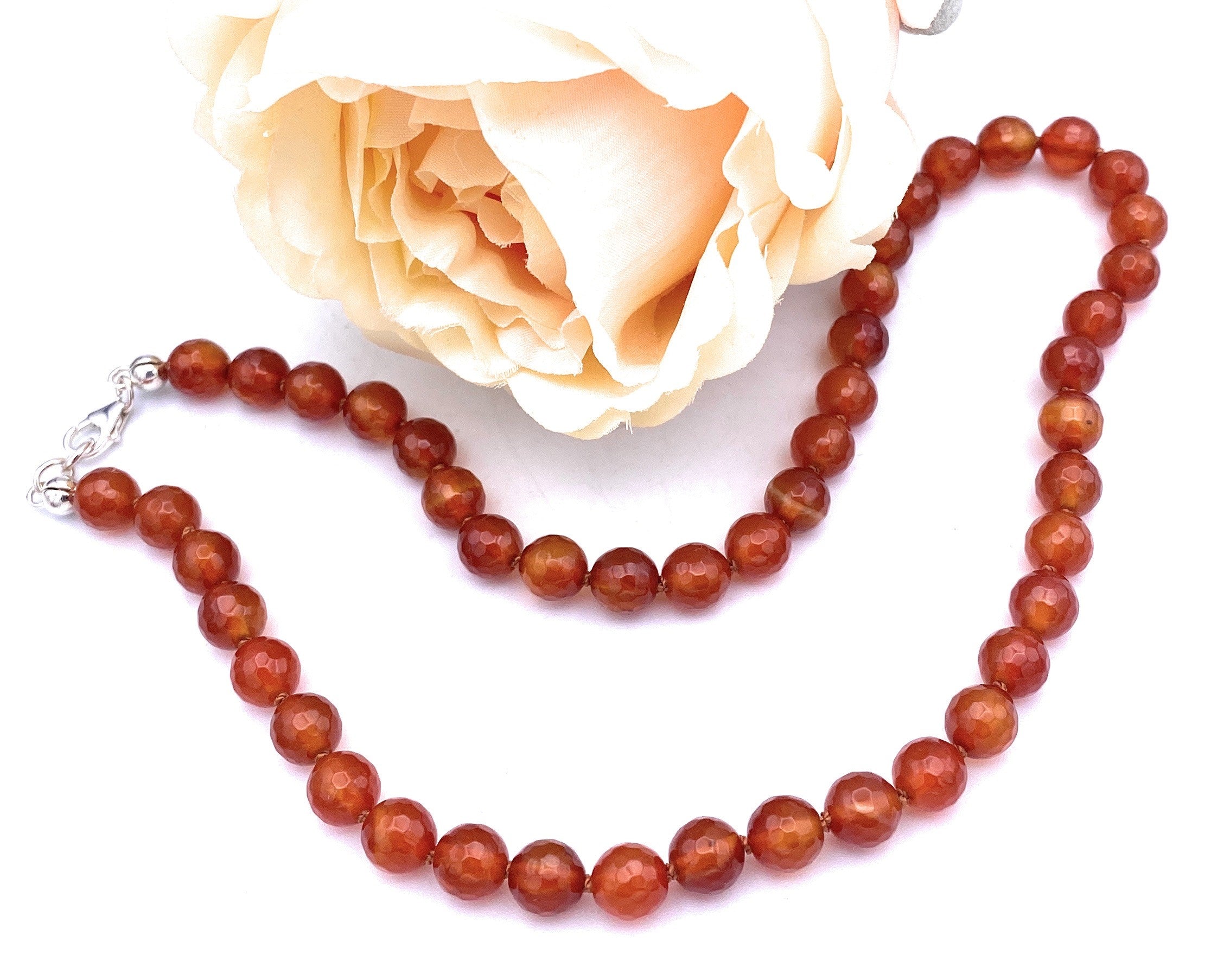 Facettierte Carneol Halskette 8mm