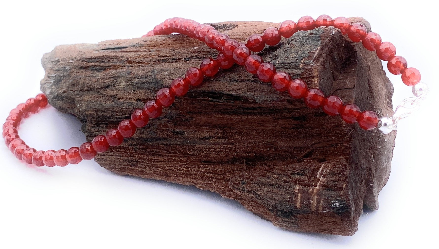 Facettierte Carneol Kugel Halskette 6mm