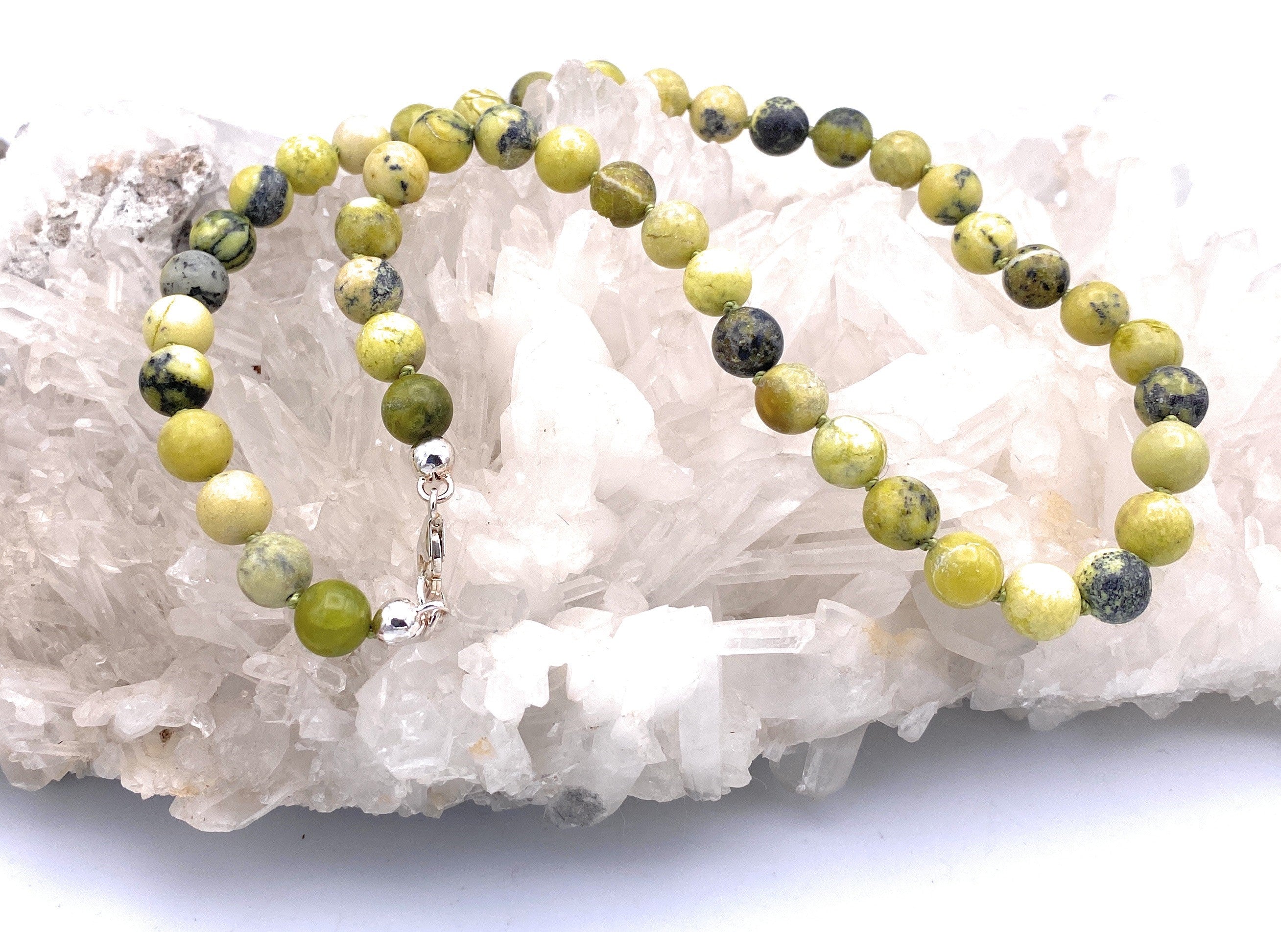 Chrysopras Kugel Halskette 8mm