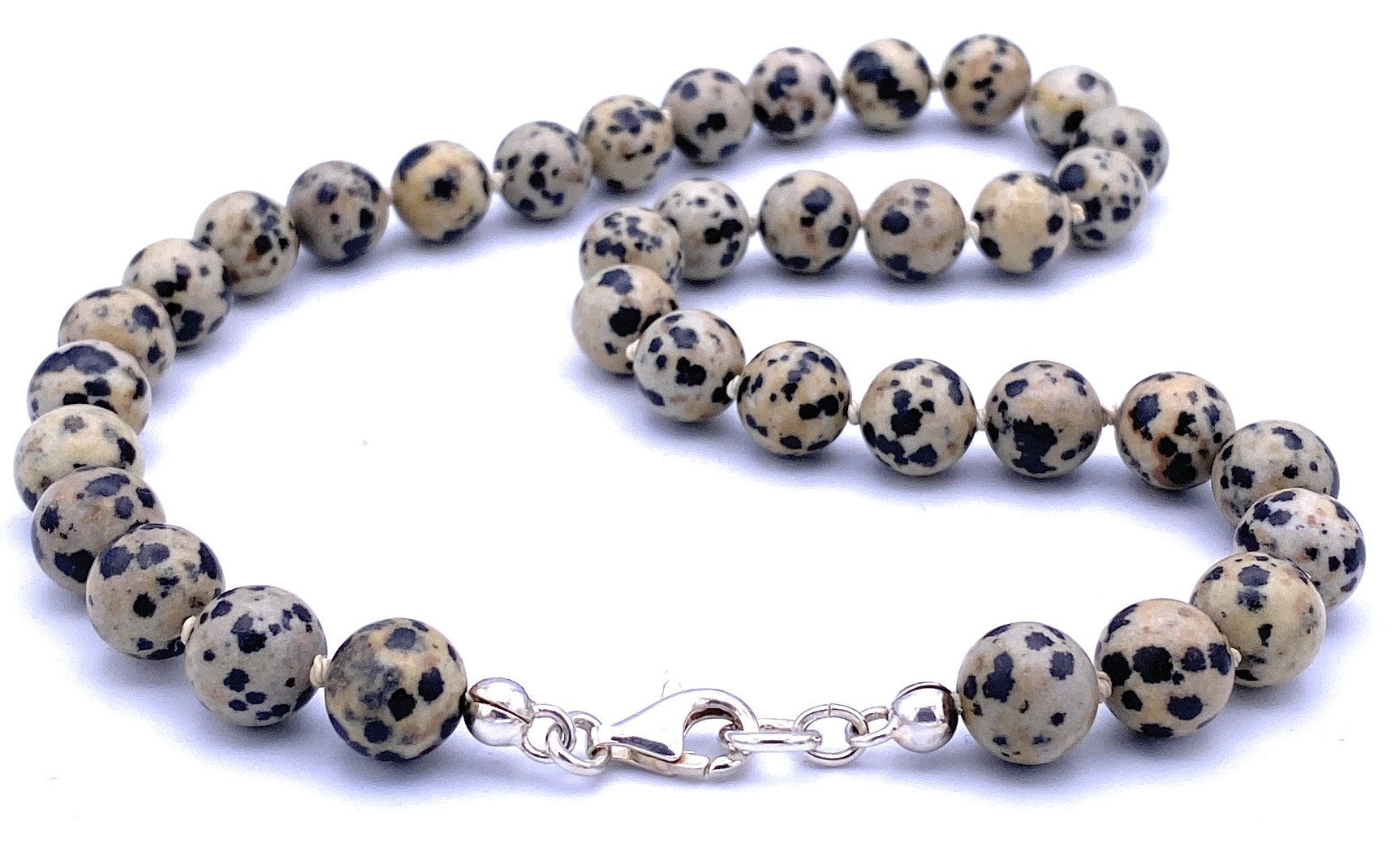 Dalmatiner-Jaspis Kugel Halskette 10mm