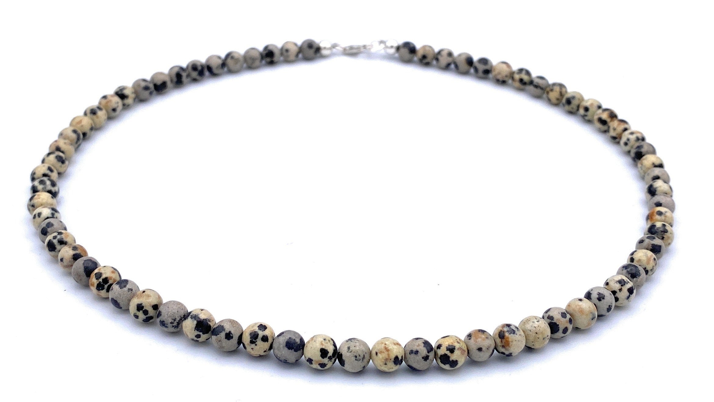 Dalmatiner-Jaspis Kugel Halskette 6mm