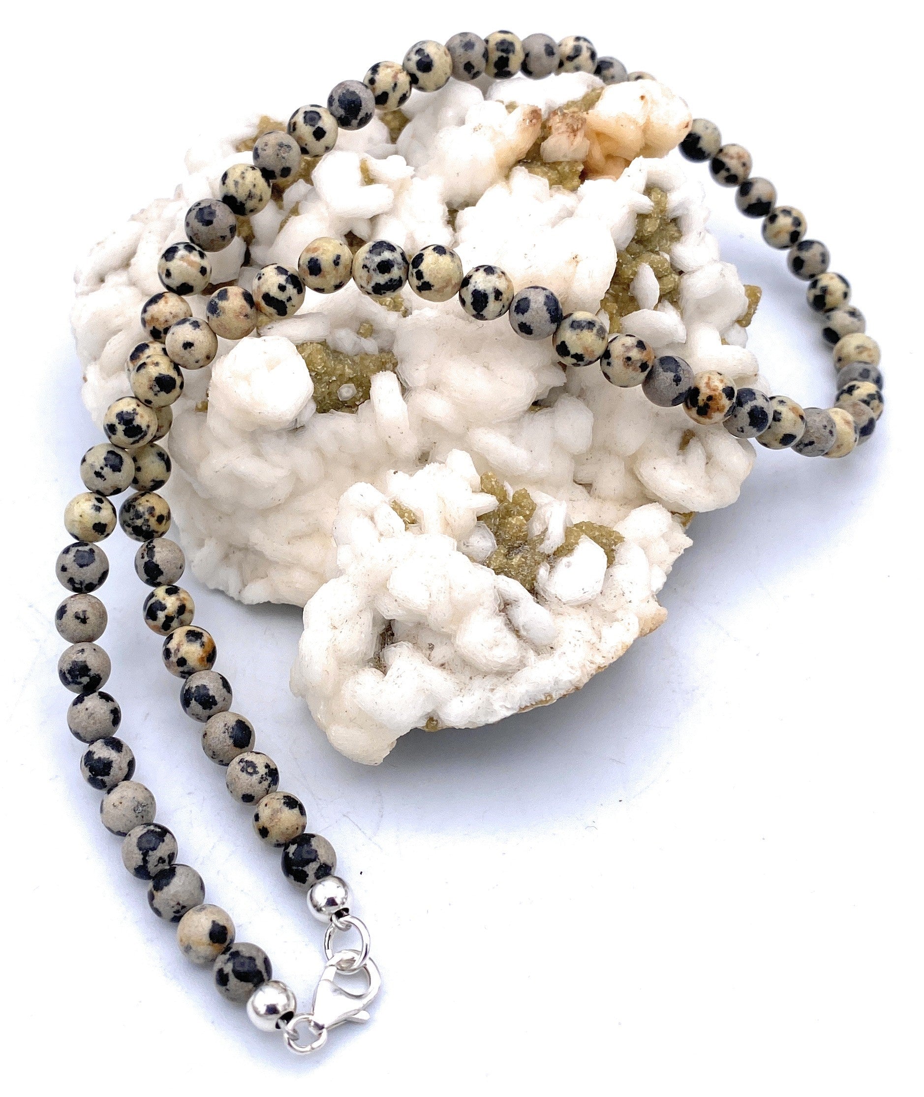 Dalmatiner-Jaspis Kugel Halskette 6mm