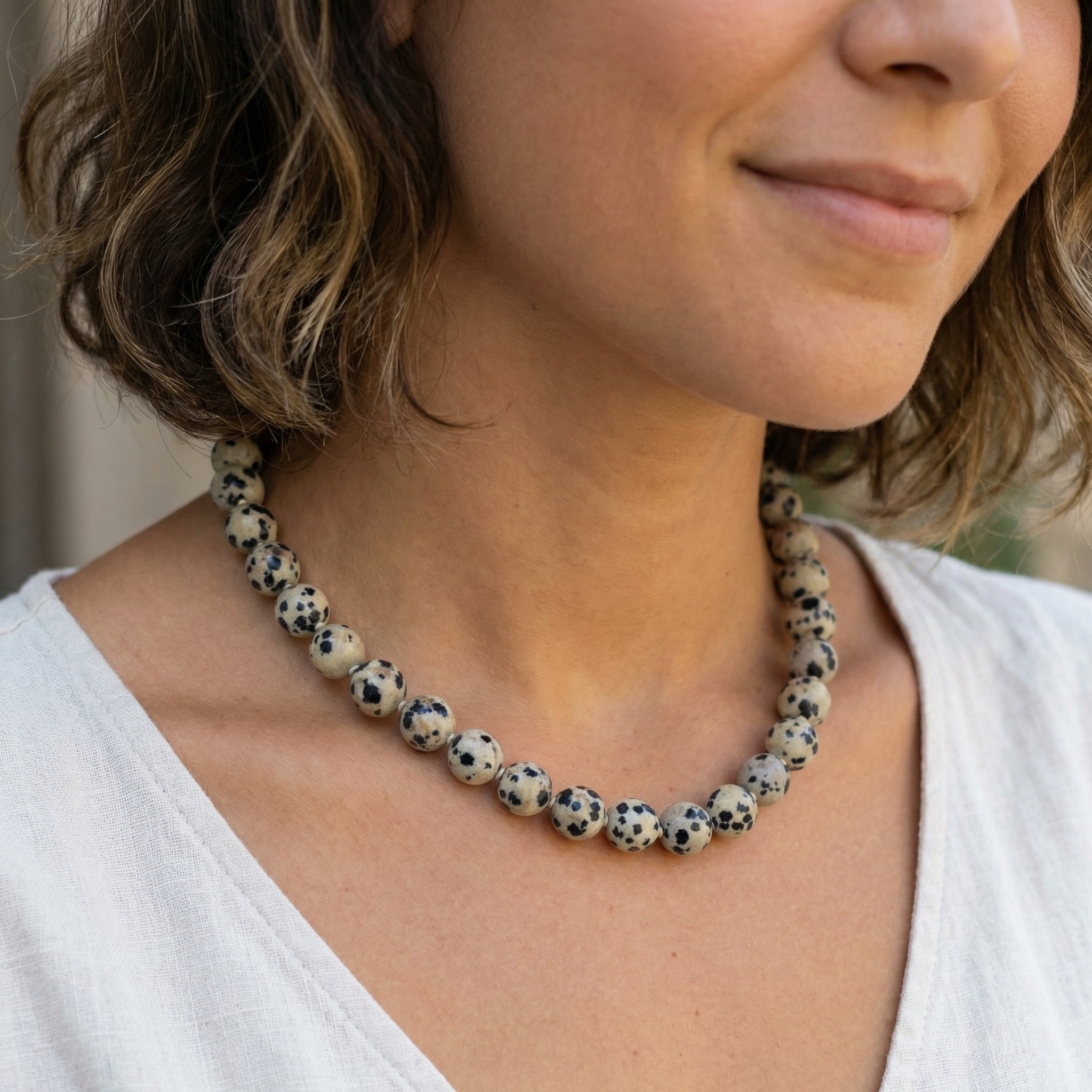 Dalmatiner-Jaspis Halskette