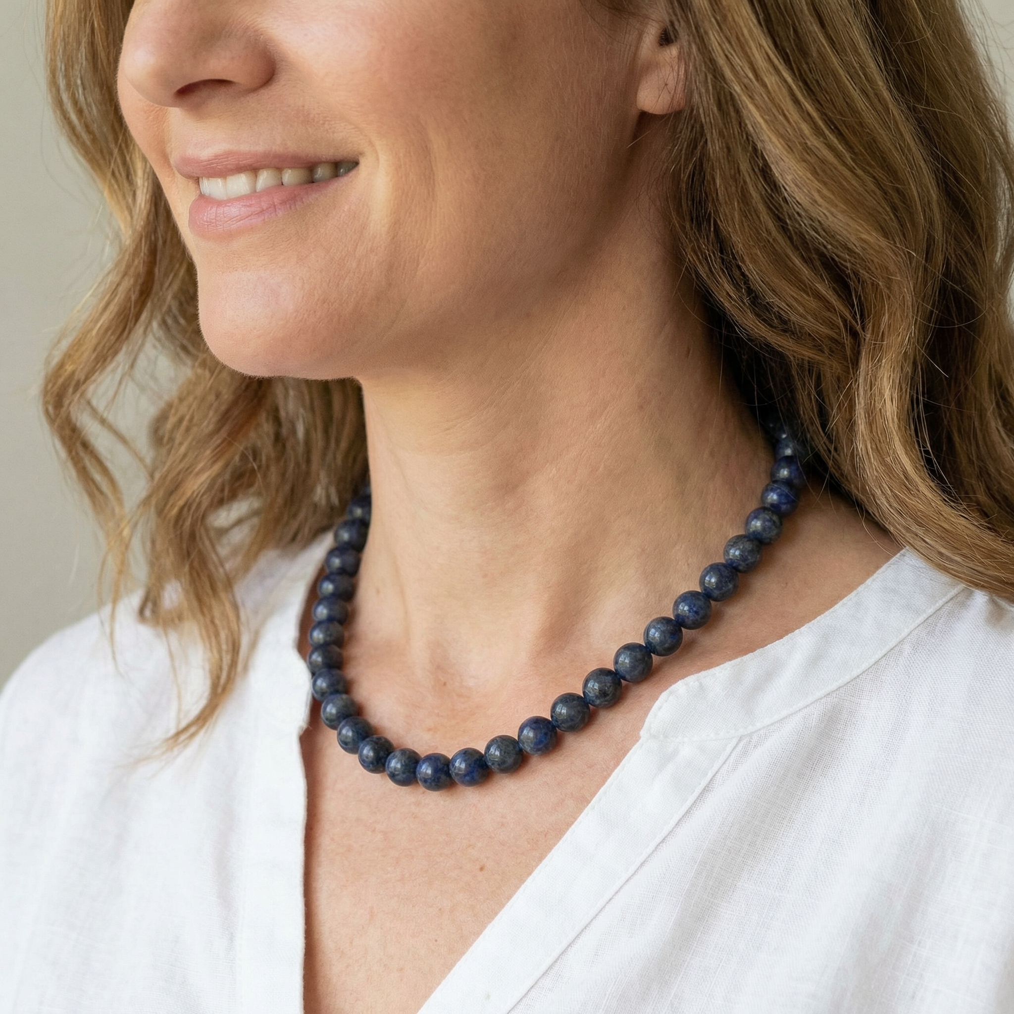 Dumortierit Kugel Halskette 10mm