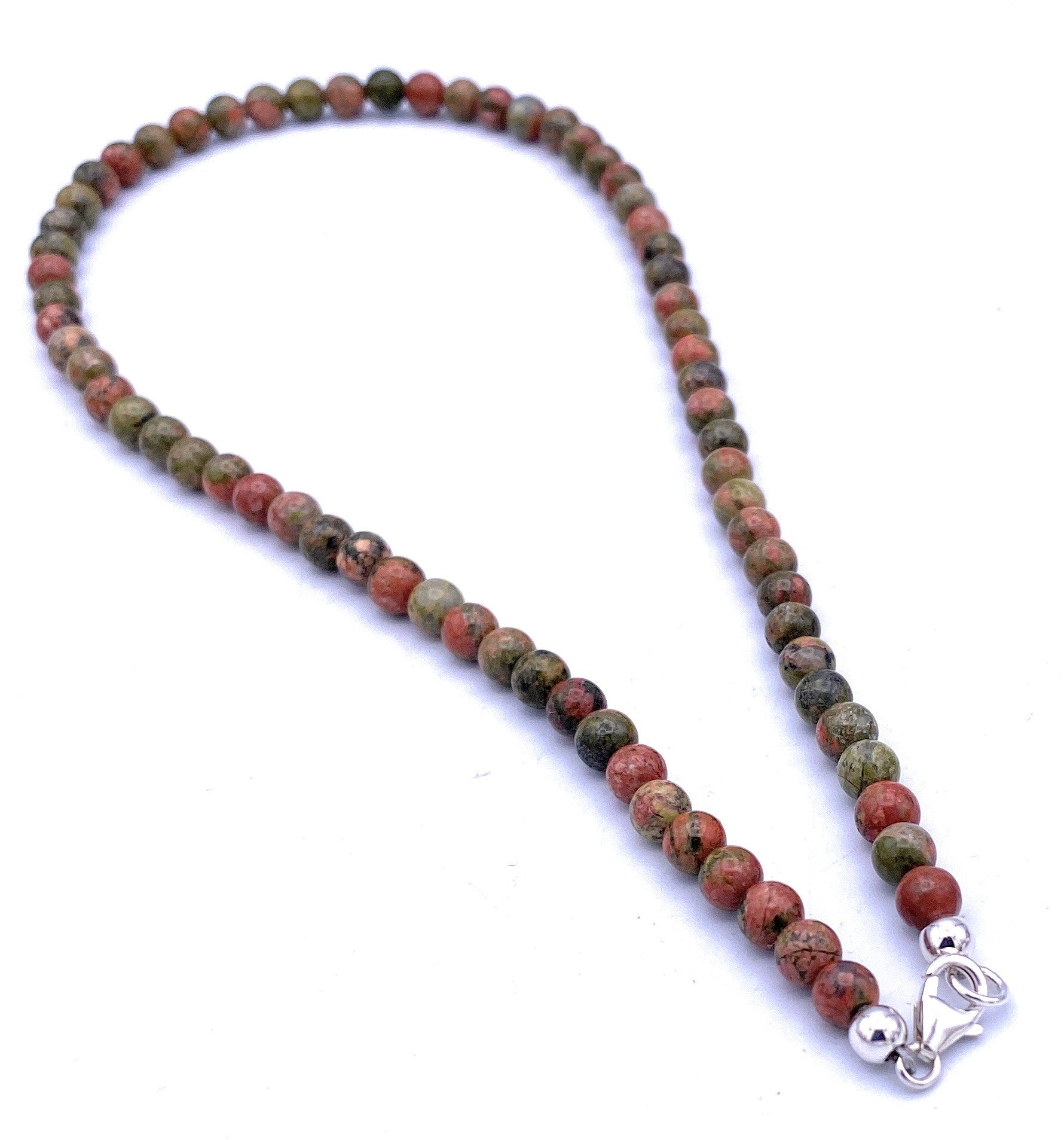Epidot -Unakit Halskette