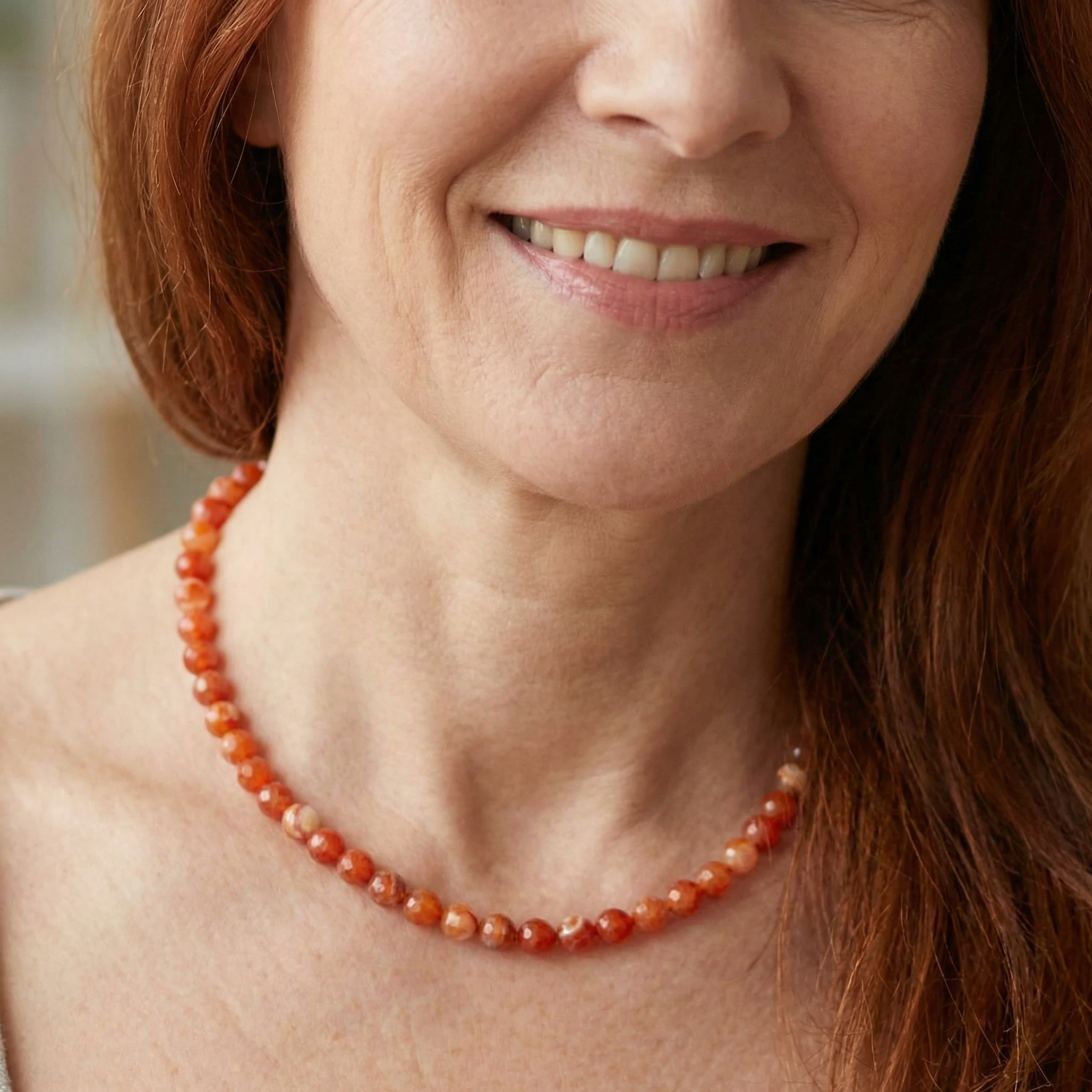 Feuer-Achat Halskette