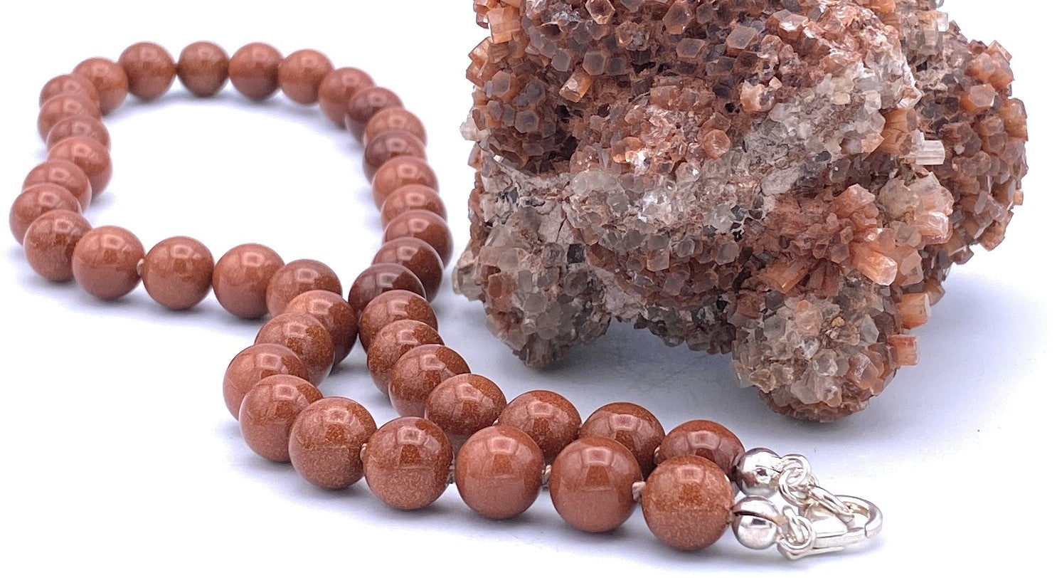 Goldfluss Kugel Halskette 10mm