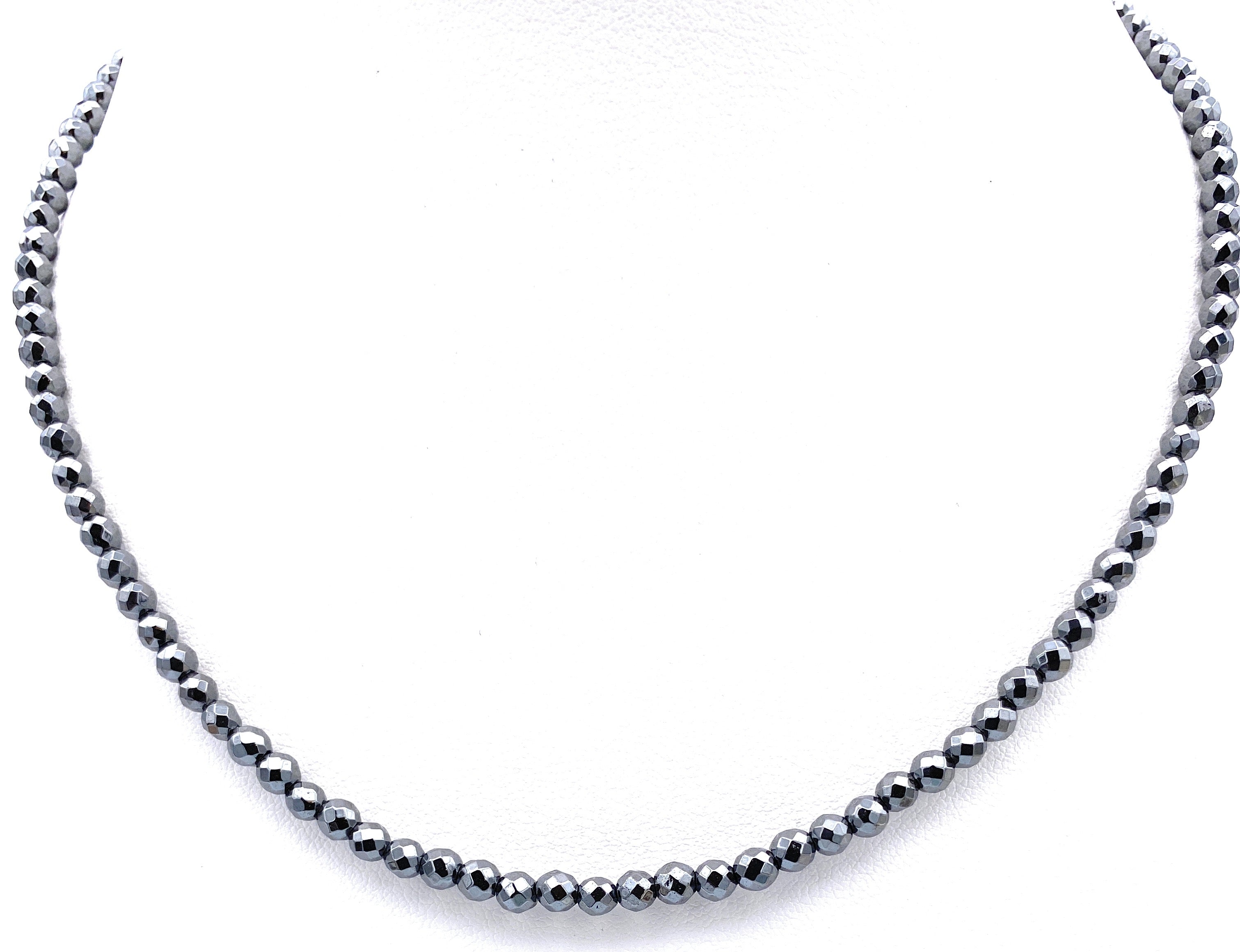 Facettierte Hämatit Halskette 4mm