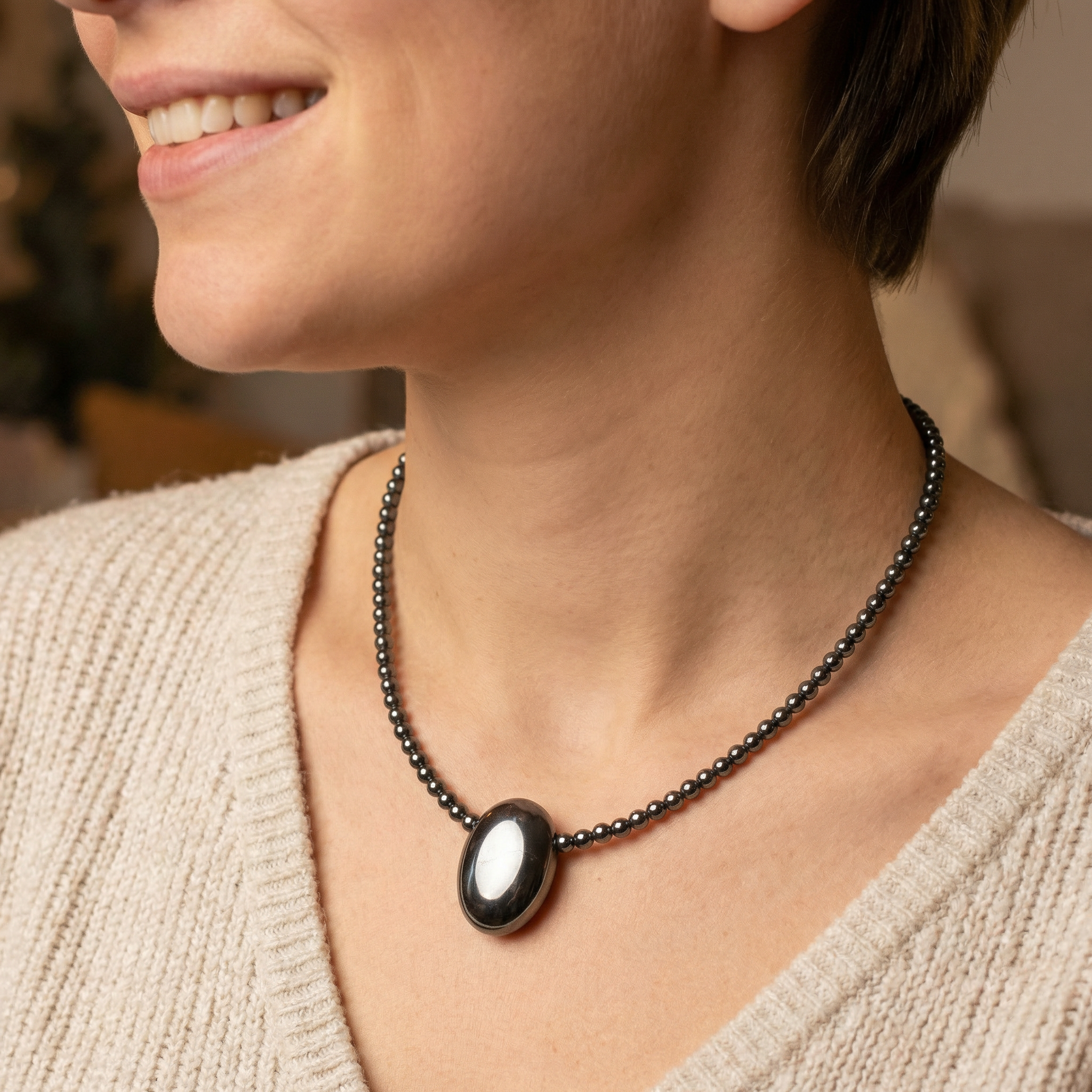 Hämatit Halskette mit Anhänger