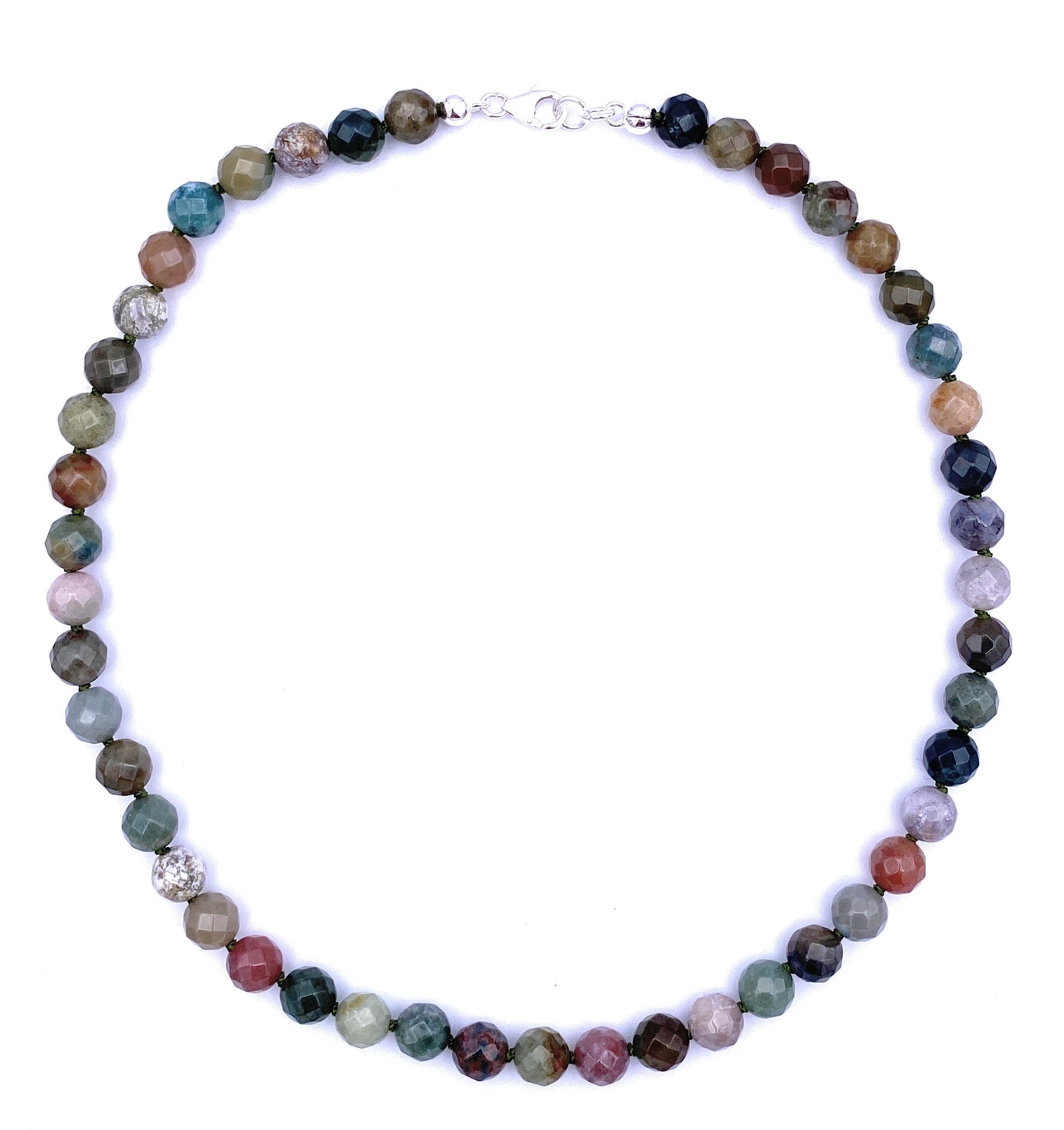 Facettierte Heliotrop Halskette 8mm