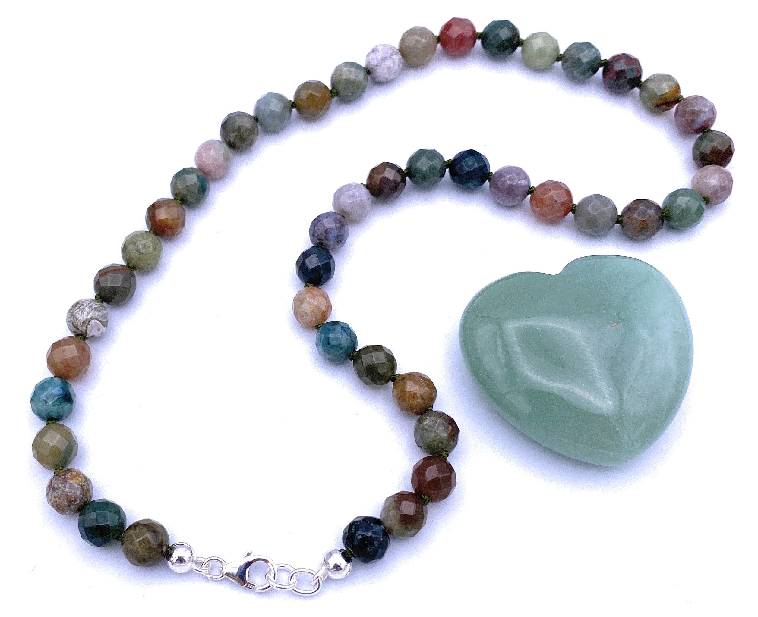 Facettierte Heliotrop Halskette 8mm