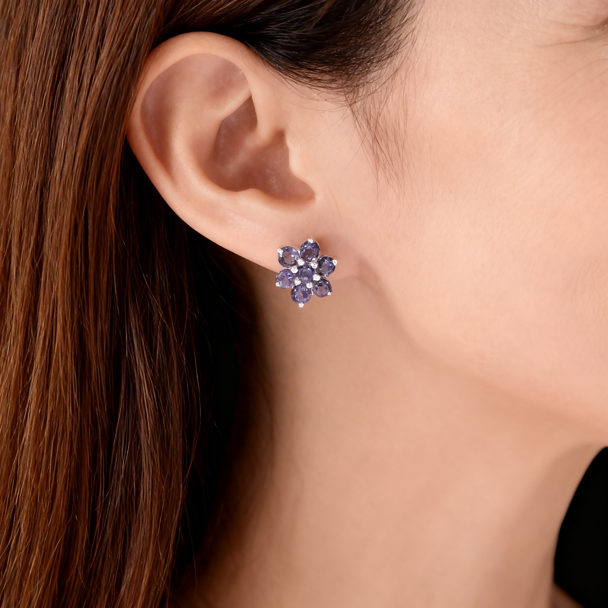 Iolith Ohrstecker Blume