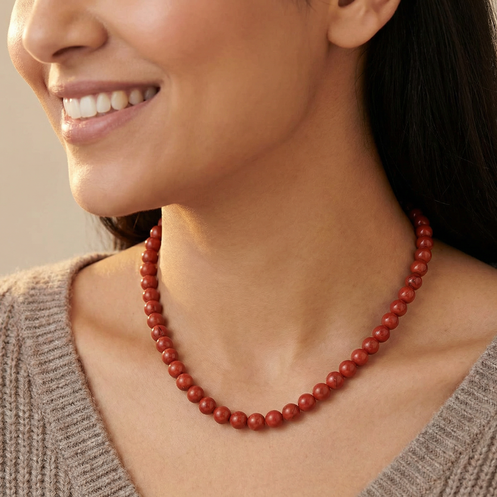 Jaspis rot Halskette