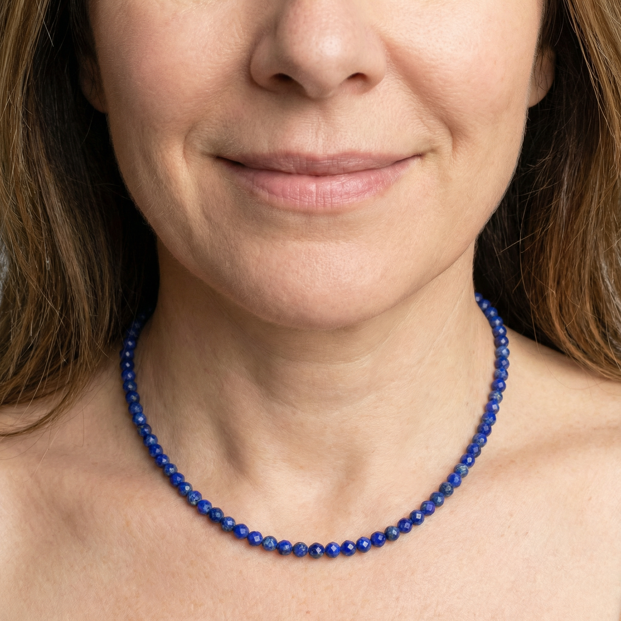 Lapislazuli Halskette mit Pyrit Einschlüsse