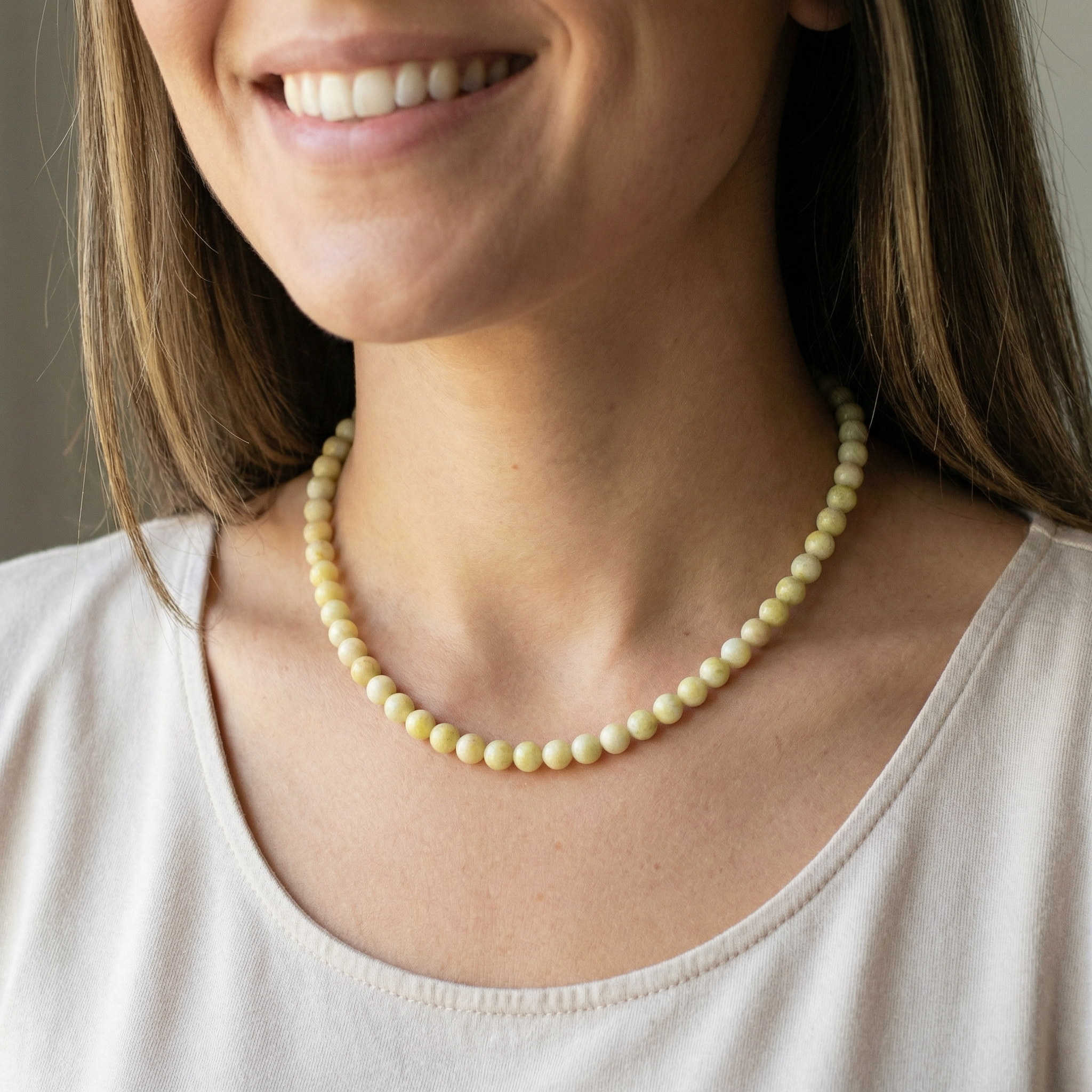 Lemon-Jade Halskette 6mm