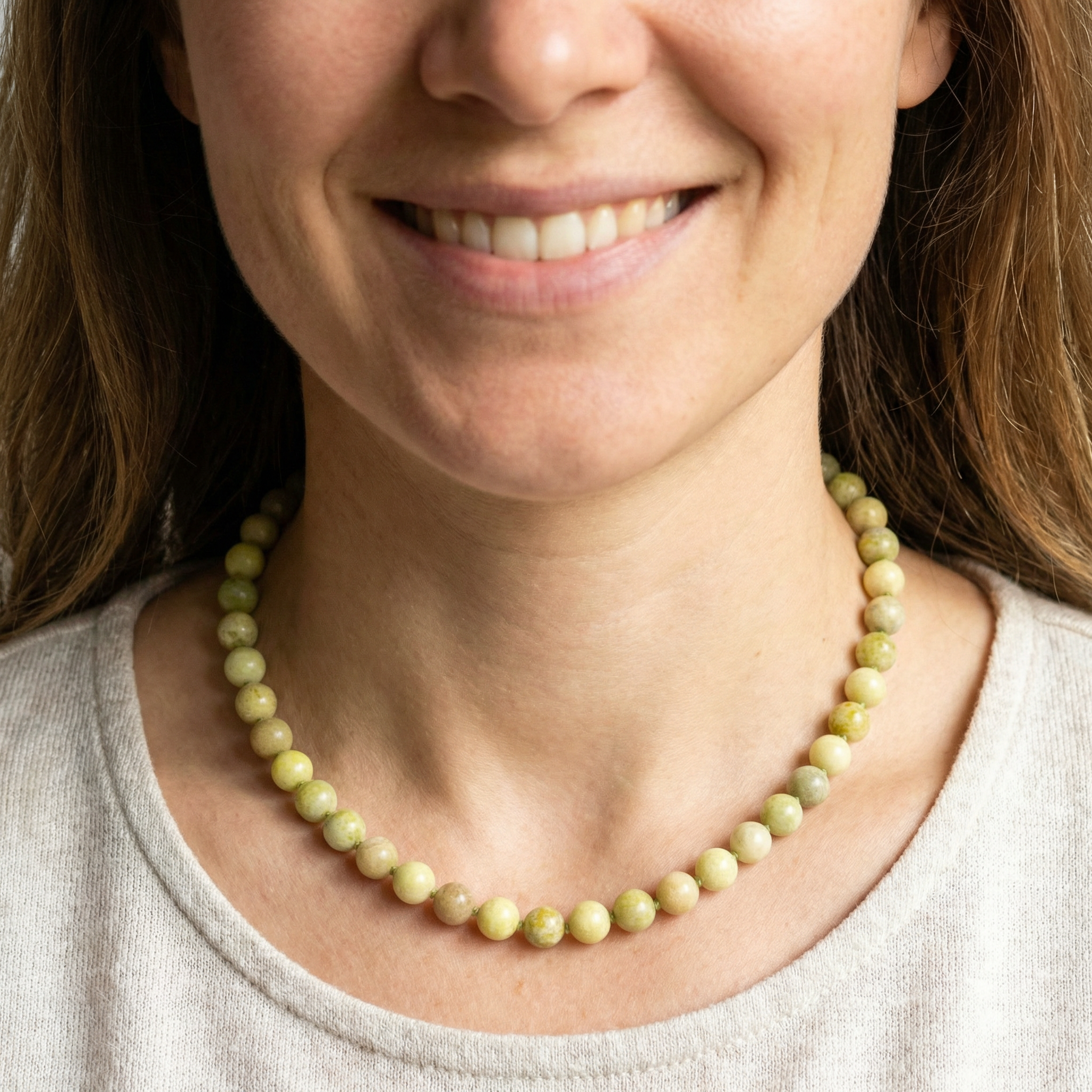 Lemon-Jade Kugel Halskette 8mm