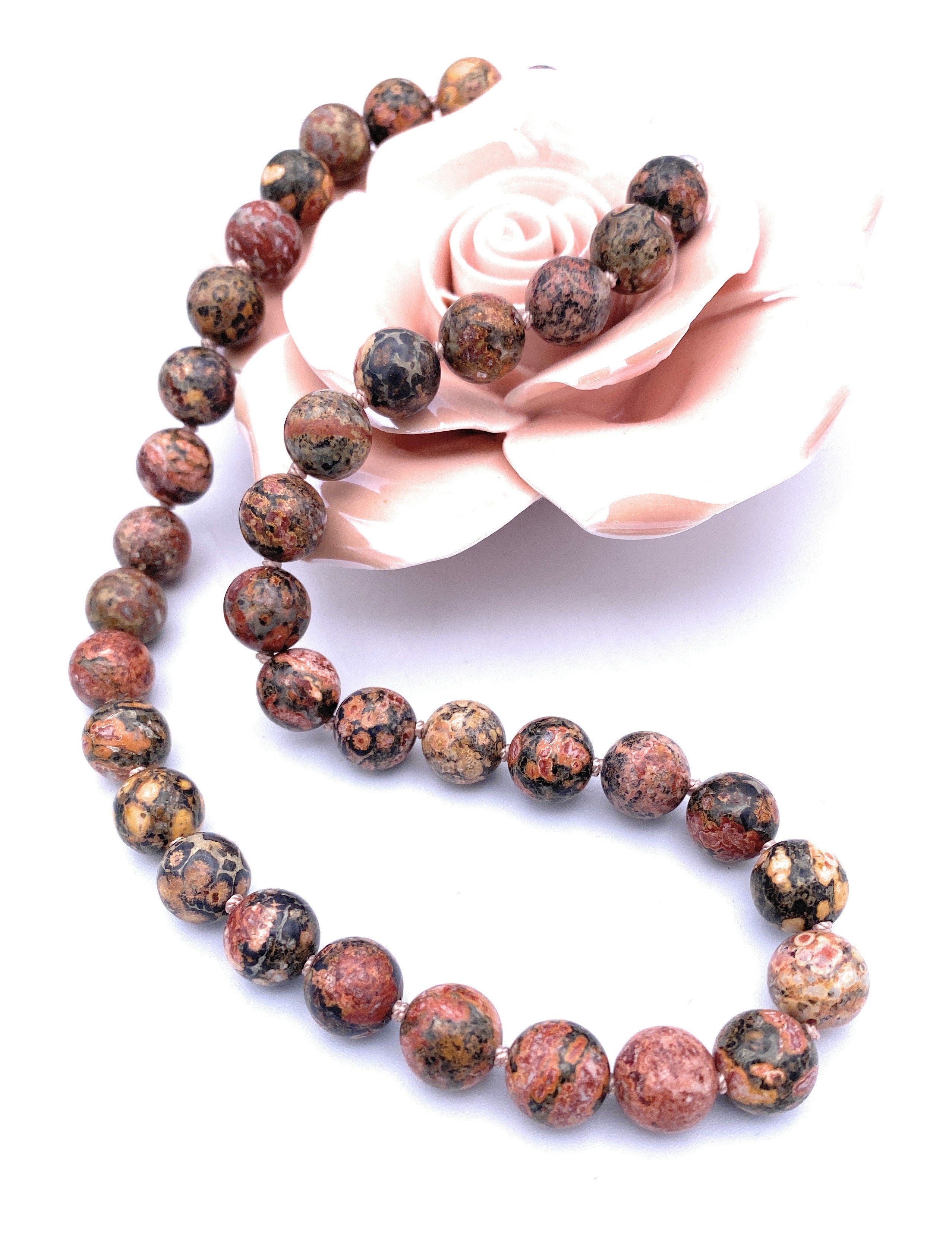 Leoparden-Jaspis Halskette 10 mm