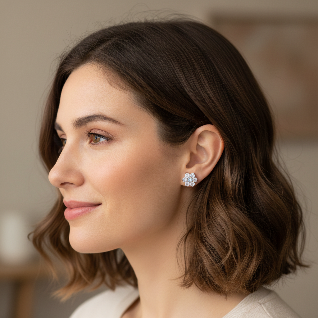 Mondstein Ohrstecker Blume "Mondgöttinnen"