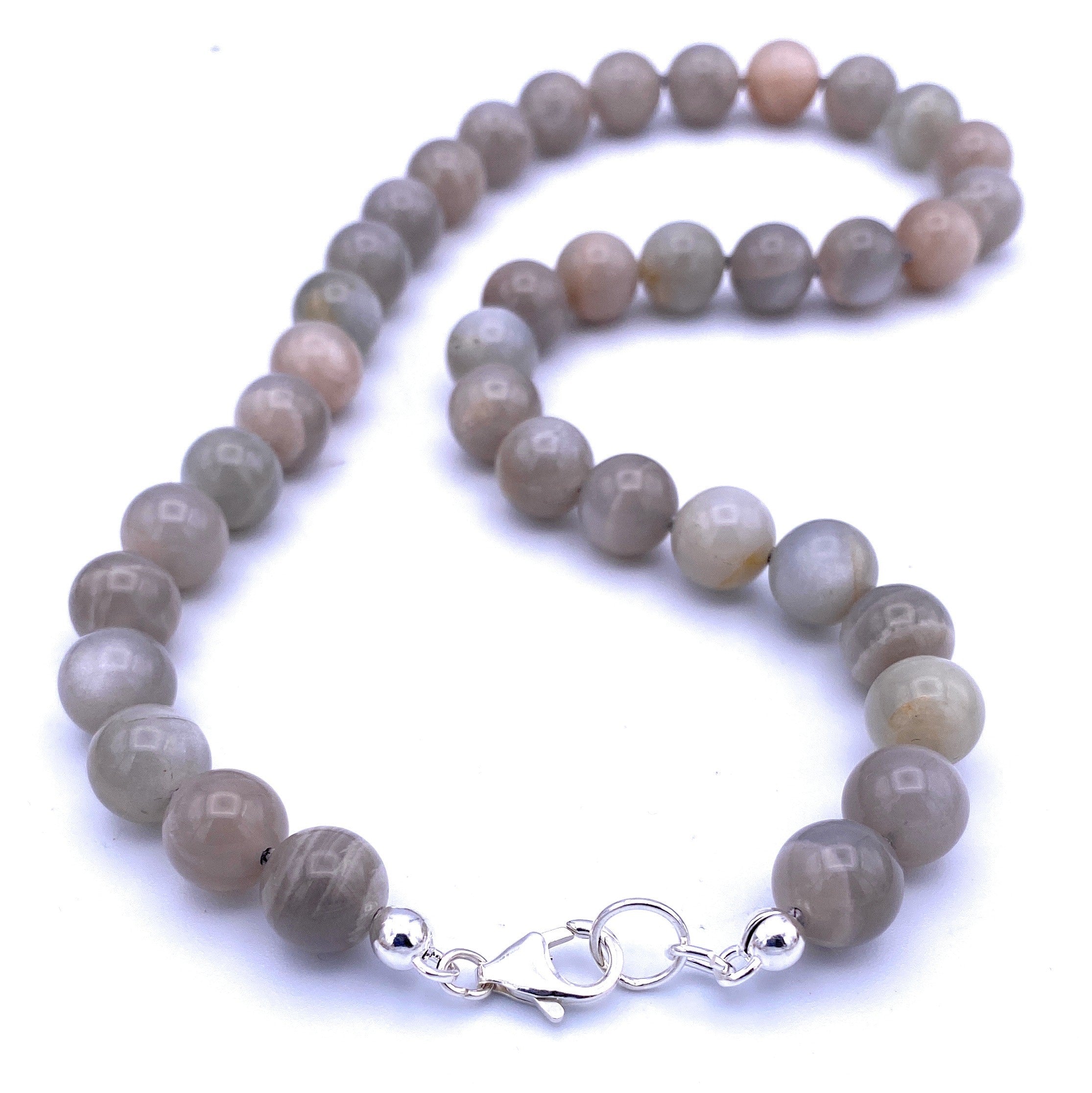 Mondstein Kugel Halskette 10mm