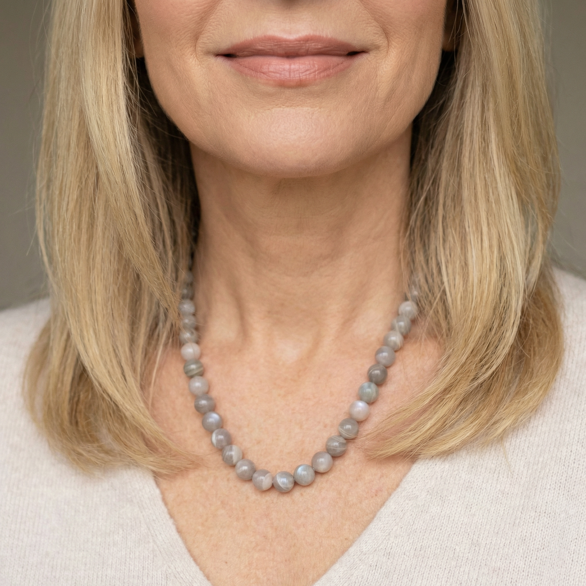 Mondstein Kugel Halskette 10mm