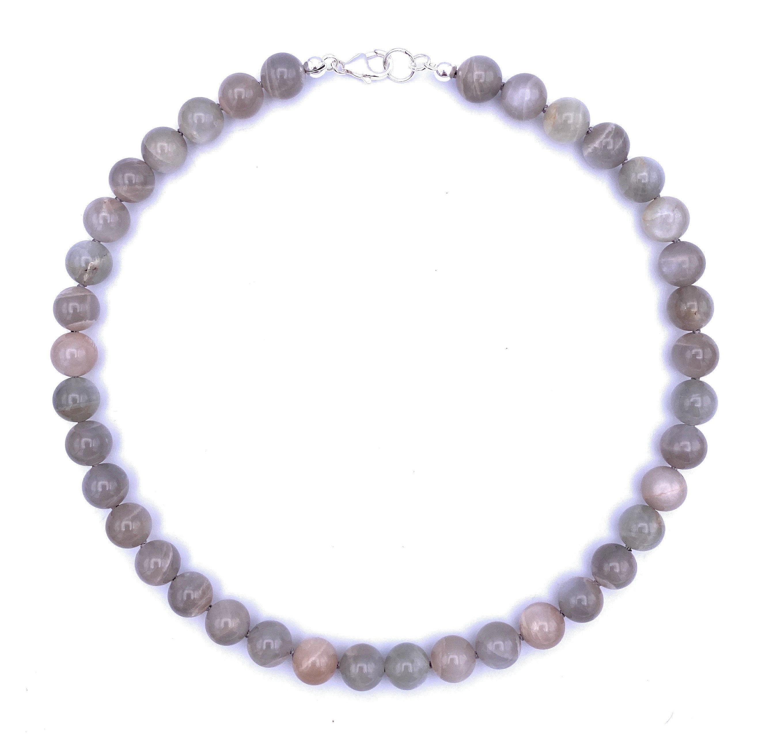 Mondstein Kugel Halskette 10mm