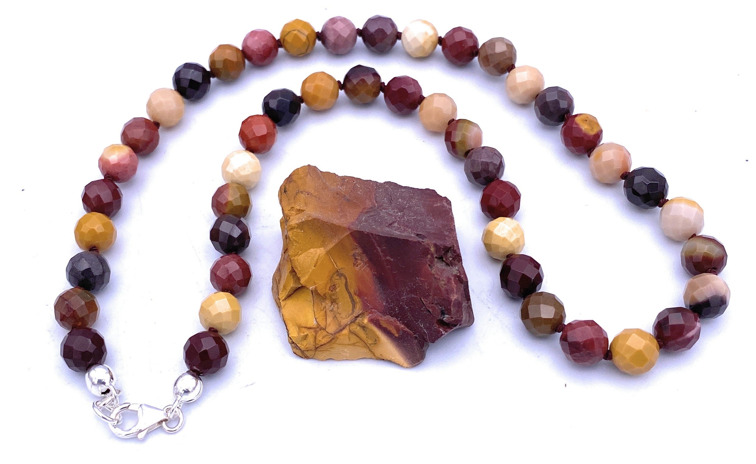 Facettierte Mookait Kugel Halskette 8mm