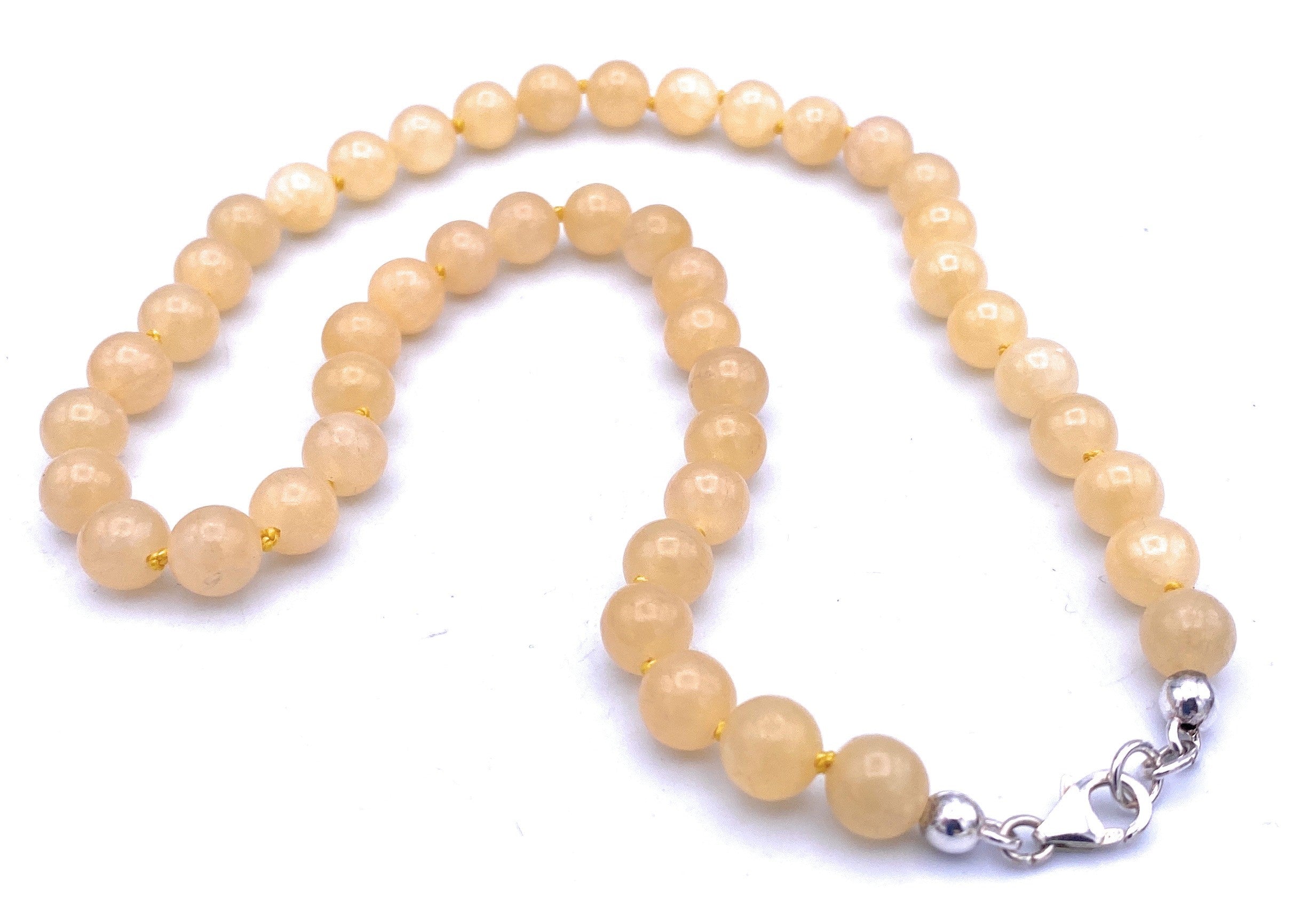 Orangen-Calcit Halskette 8 mm