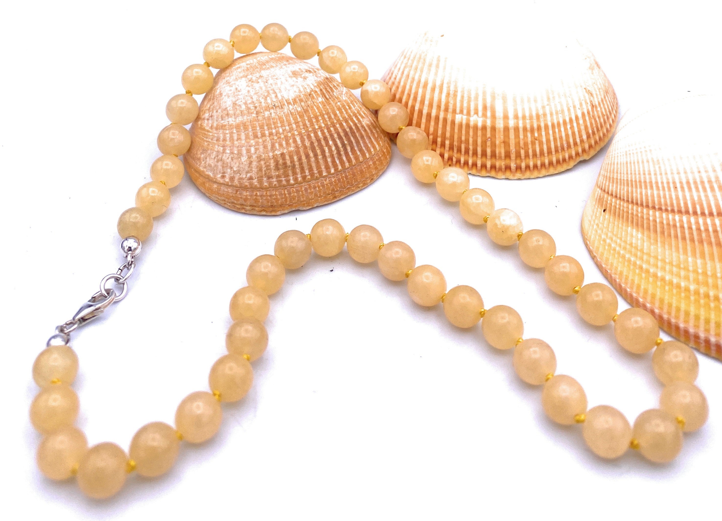 Orangen-Calcit Halskette 8 mm