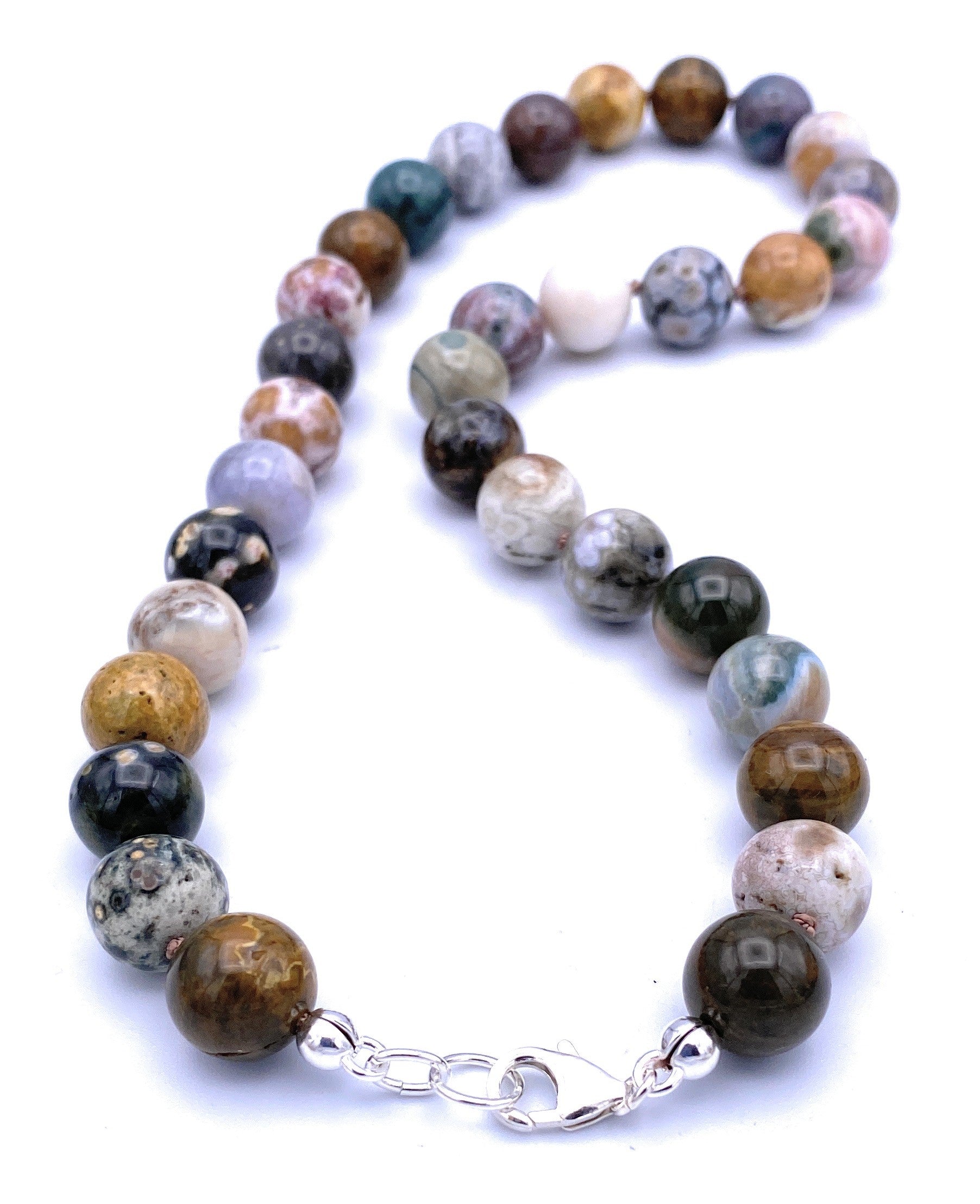Ozean-Jaspis Halskette 12 mm
