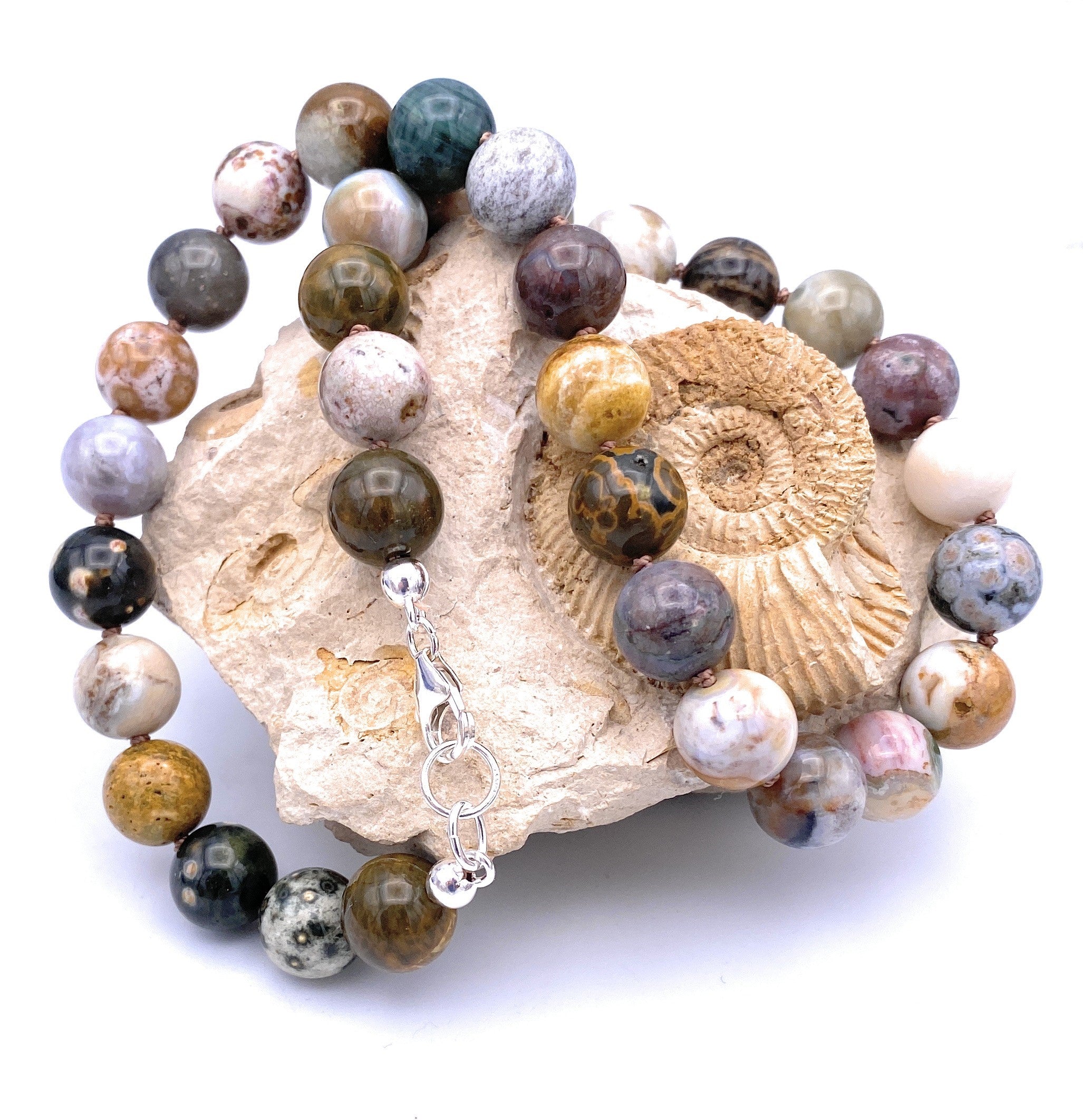 Ozean-Jaspis Halskette 12 mm