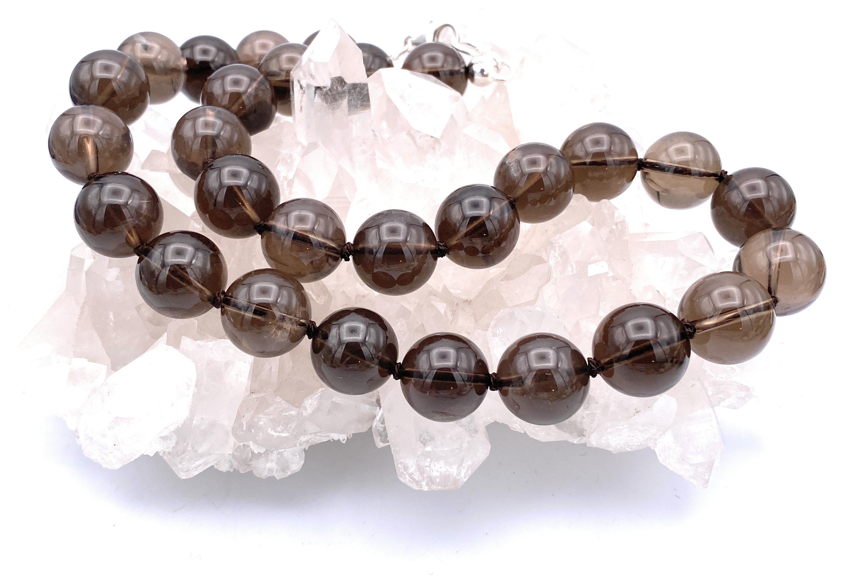 Rauchquarz Kugel Halskette 14mm