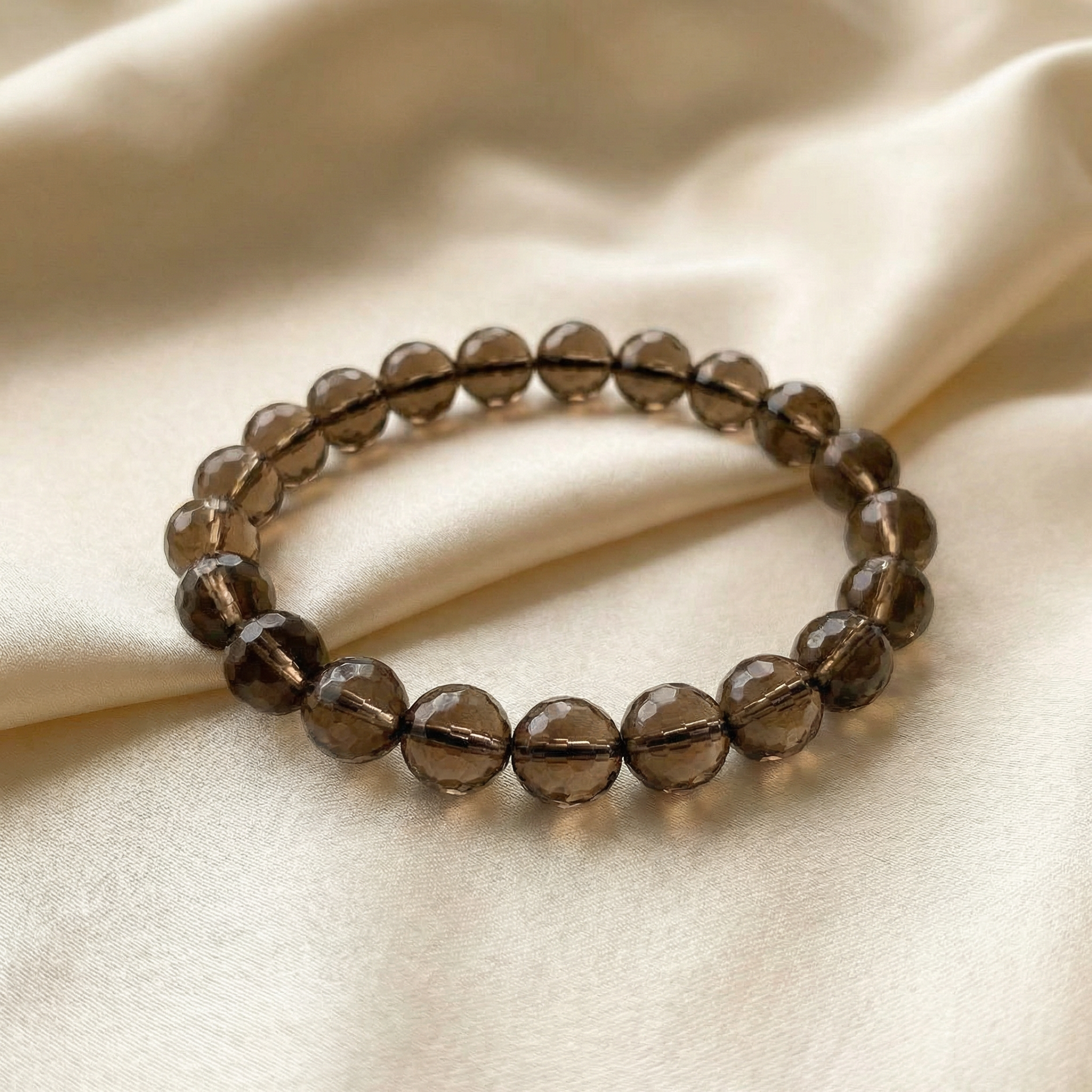 Facettiertes Rauchquarz Armband 10mm