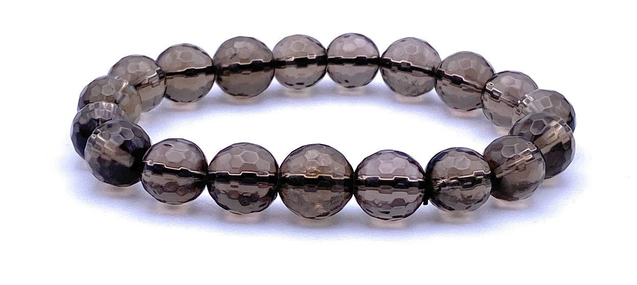 Facettiertes Rauchquarz Armband 10mm