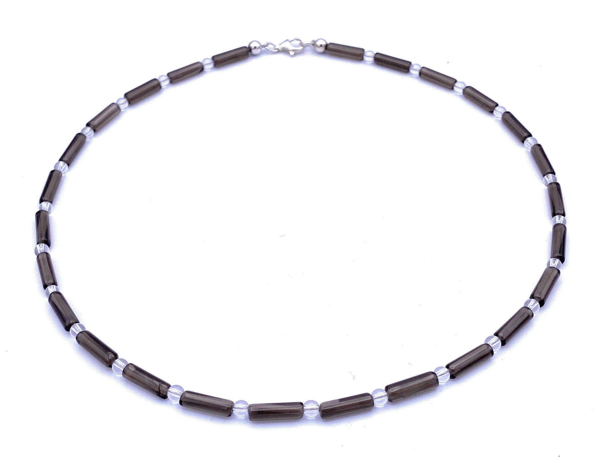 Rauchquarz Walzenkette mit Bergkristall