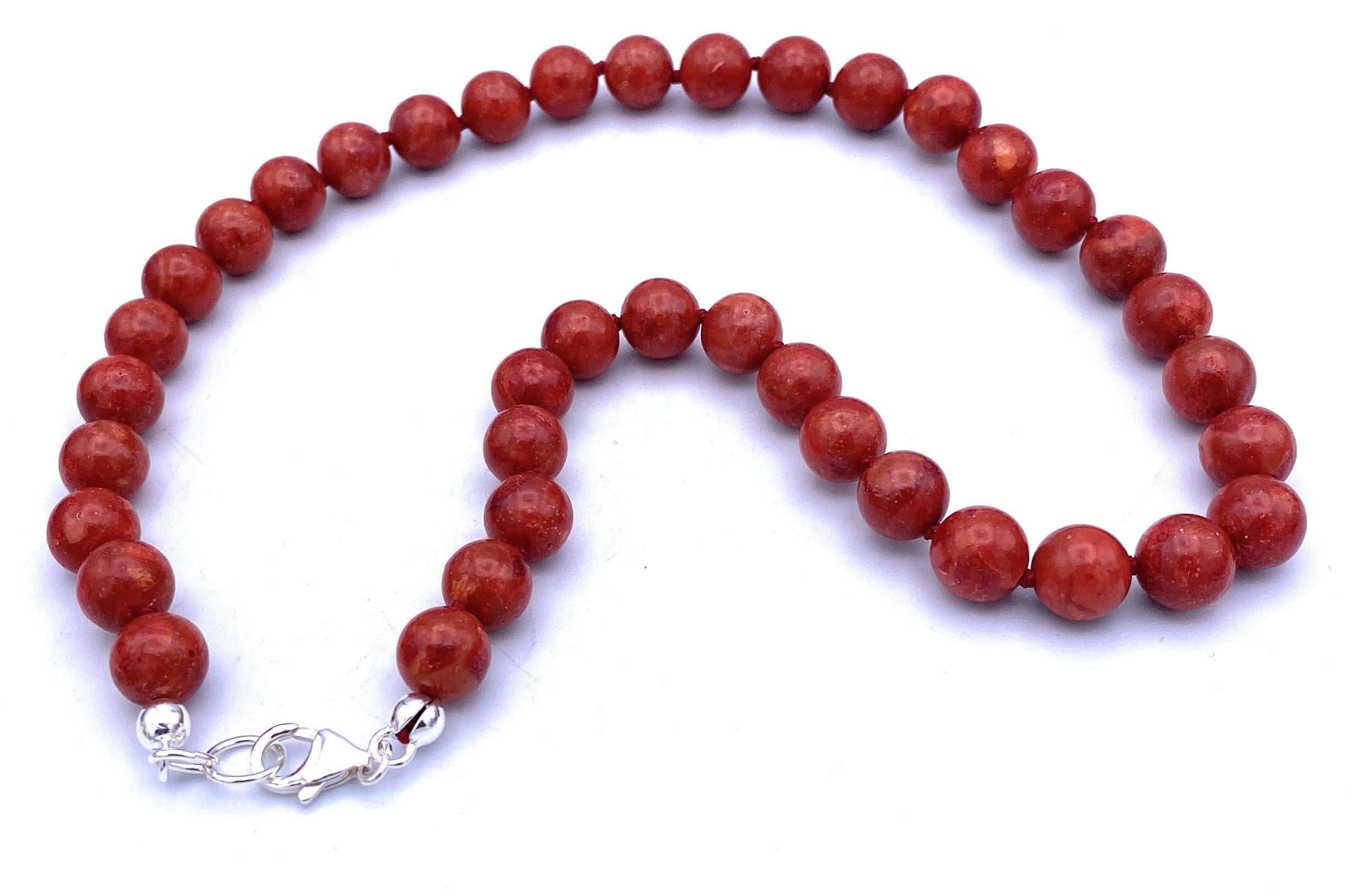 Schaumkoralle Kugel Halskette 10mm