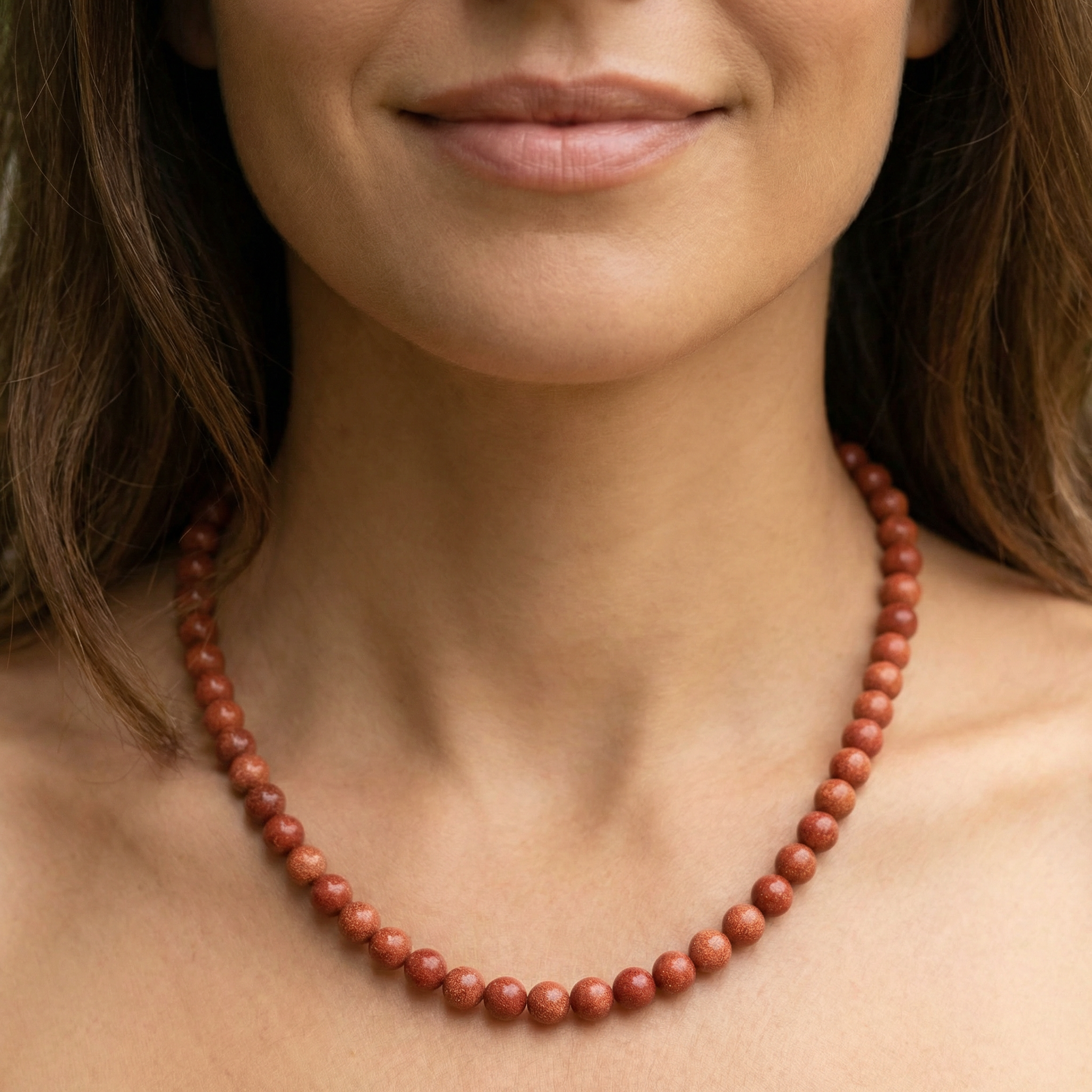 Schaumkoralle Kugel Halskette 6mm